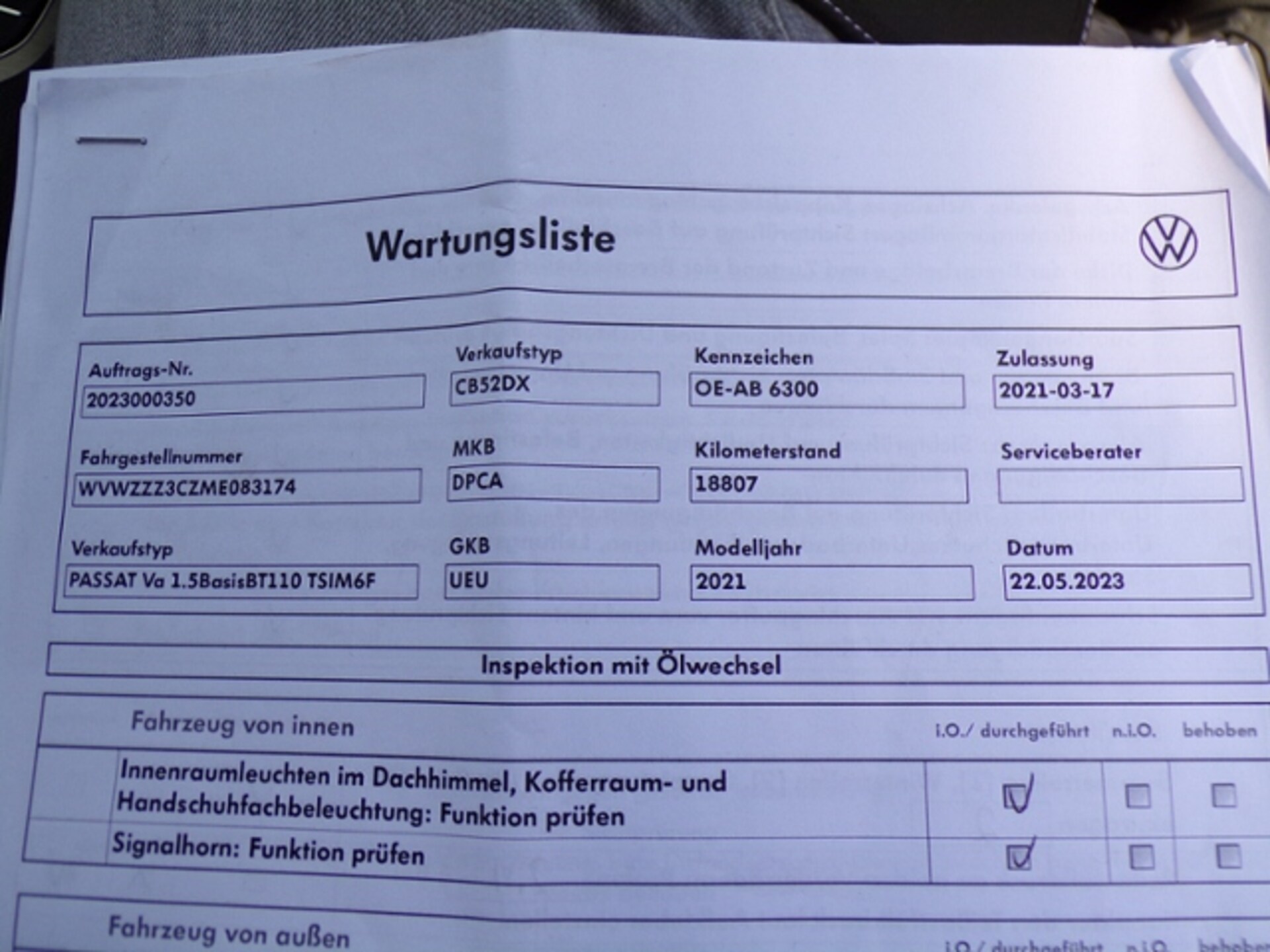 Volkswagen Passat Variant Basis-Modell