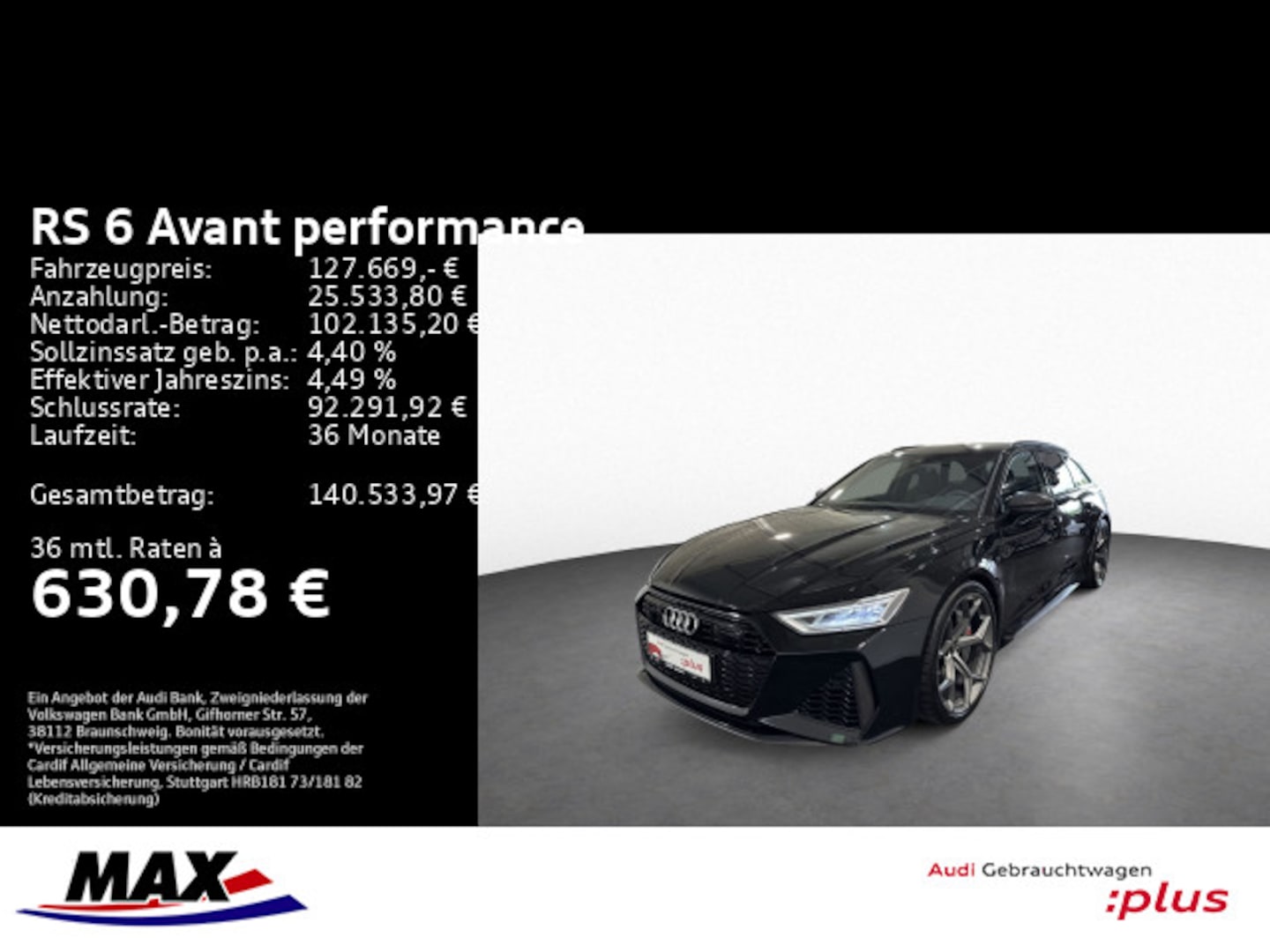 Bild über Audi RS 6 Avant performance quattro tiptronic - für weitere Informationen kontaktieren Sie den Audi Partner