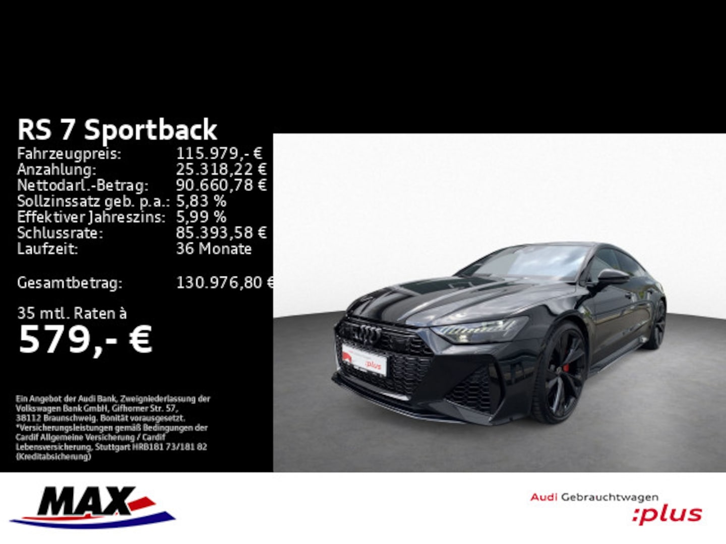 Bild über Audi RS 7 Sportback TFSI quattro tiptronic - für weitere Informationen kontaktieren Sie den Audi Partner