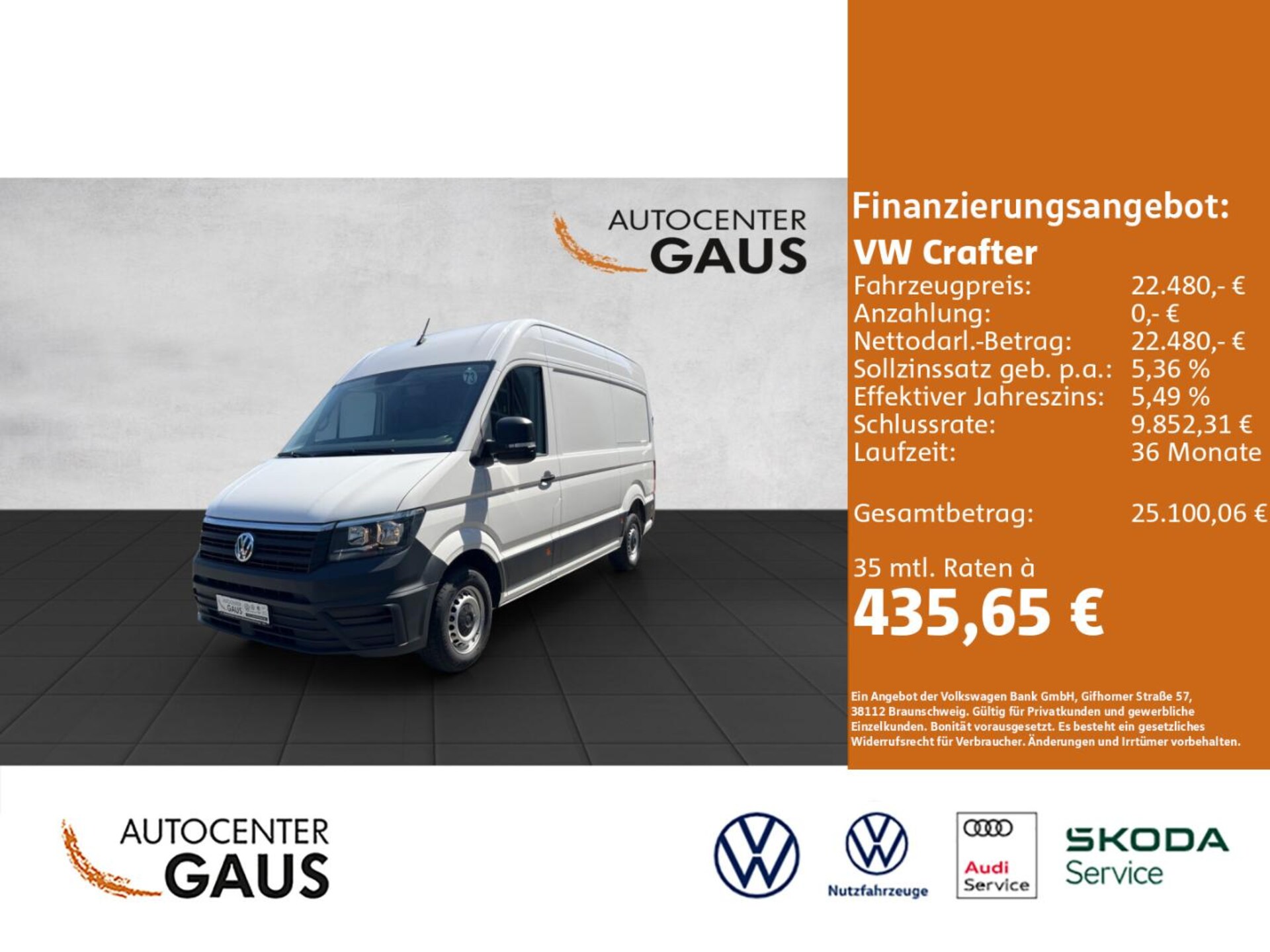 Volkswagen Crafter Kasten mittlerer Radstand