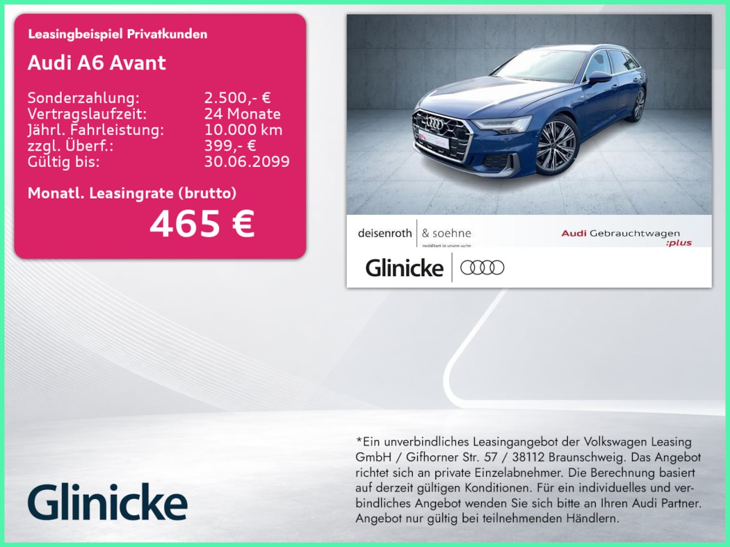 Bild über Audi A6 Avant TFSI e S line 50 TFSI e quattro S tronic - für weitere Informationen kontaktieren Sie den Audi Partner