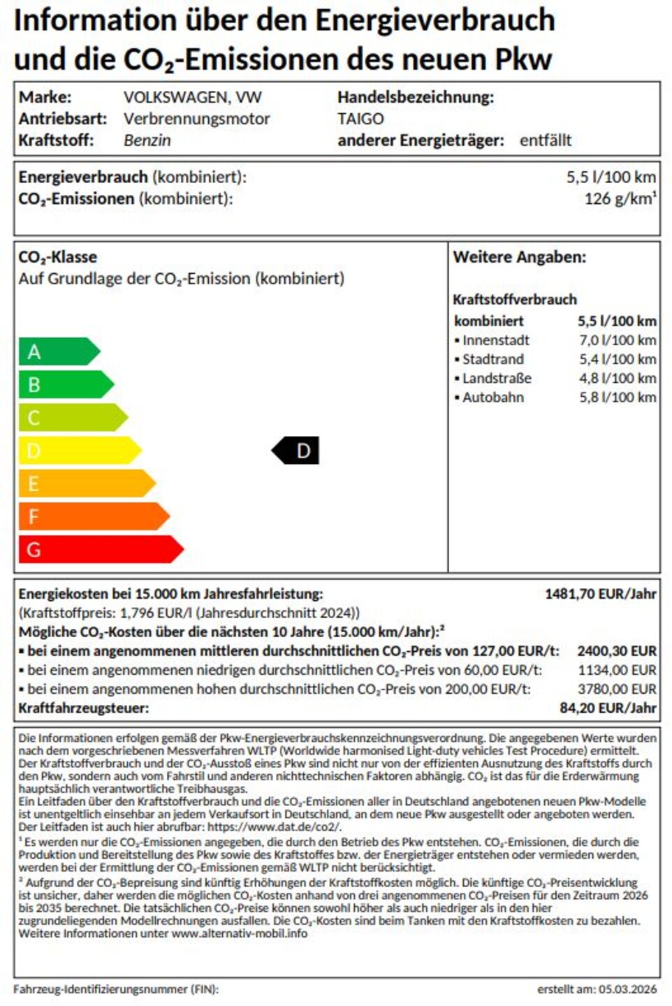 Volkswagen Taigo ENERGY