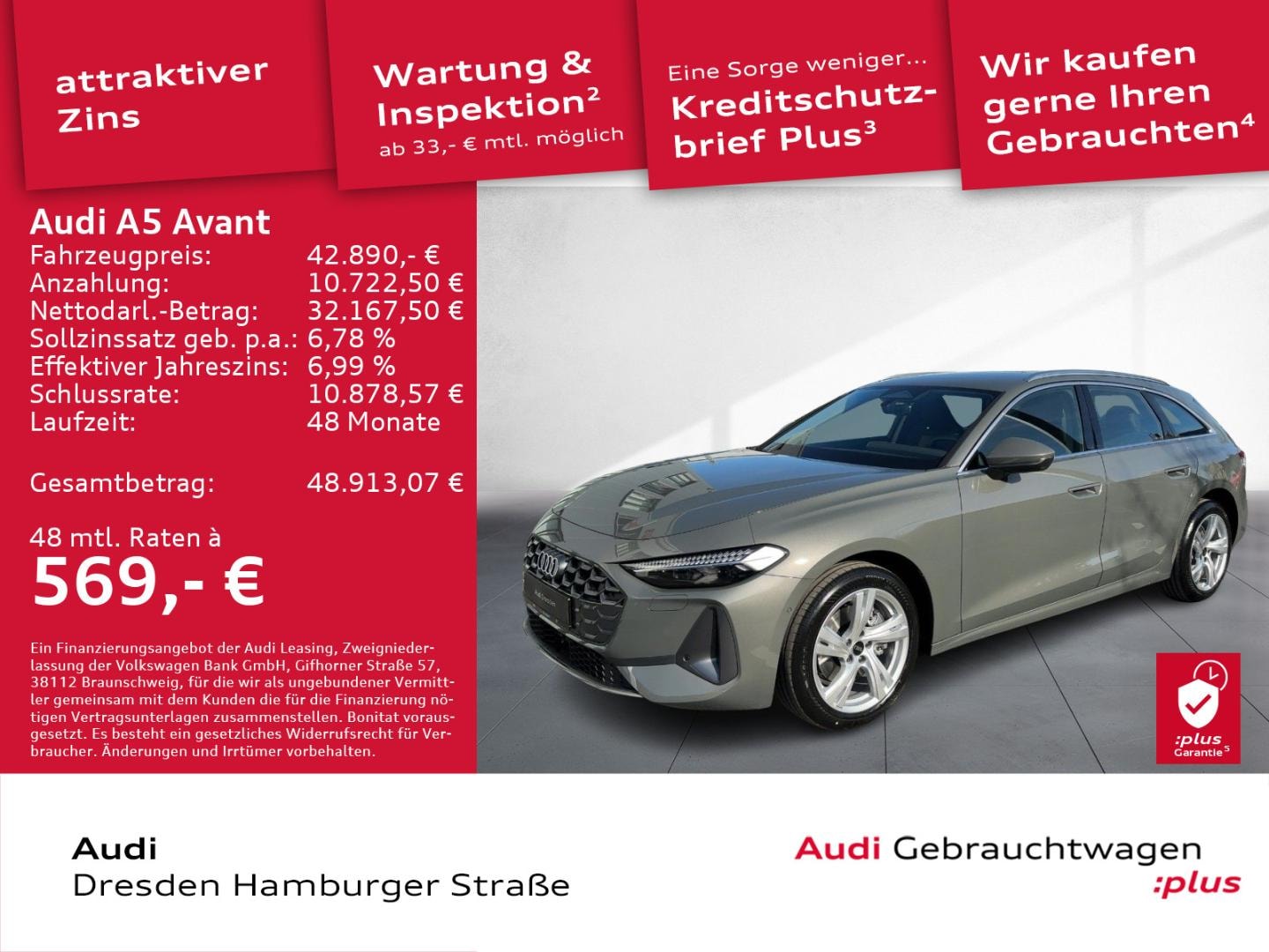 Bild über Audi A5 Avant TFSI 110 kW S tronic - für weitere Informationen kontaktieren Sie den Audi Partner