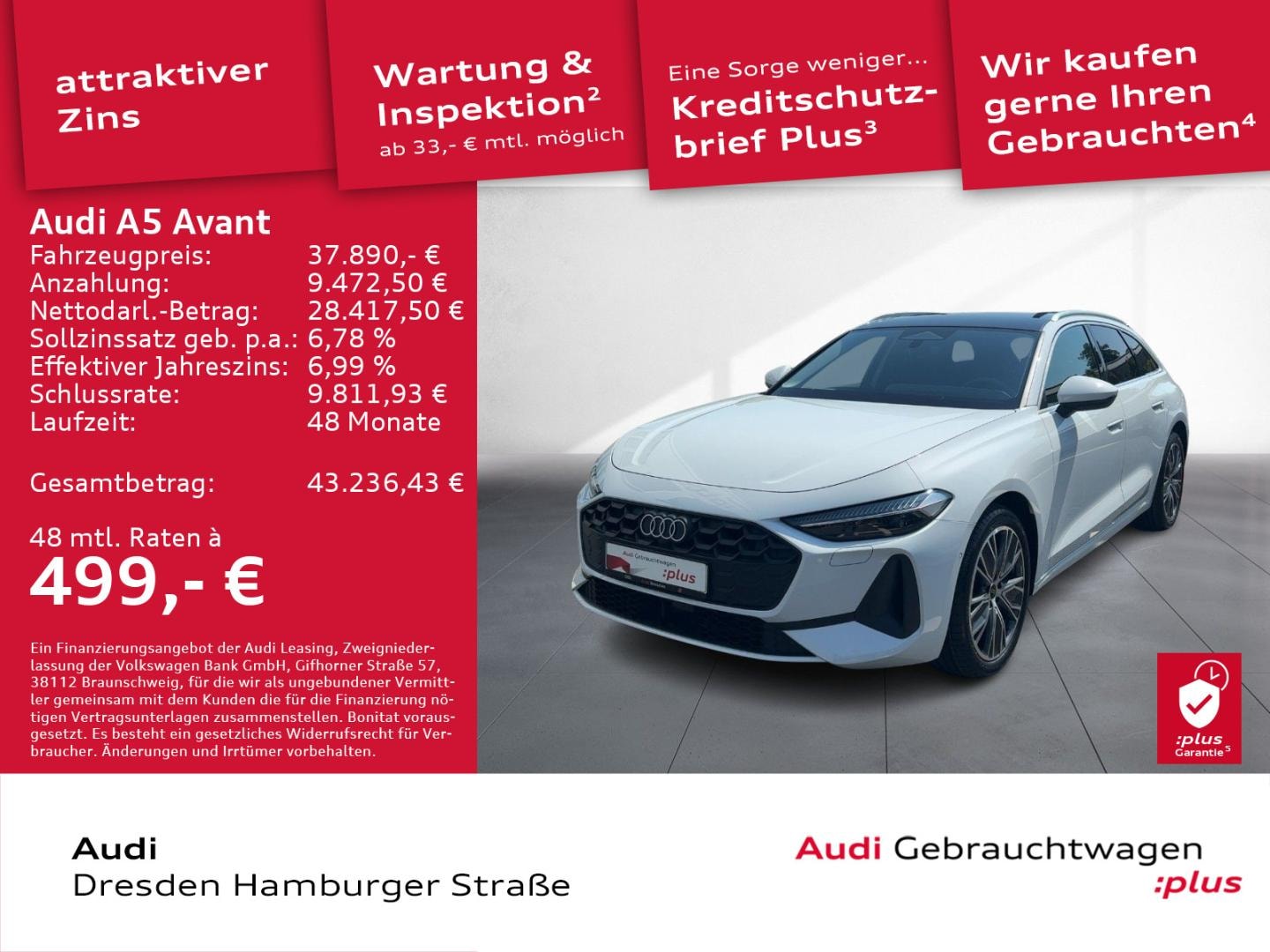Bild über Audi A5 Avant TDI 150 kW S tronic - für weitere Informationen kontaktieren Sie den Audi Partner
