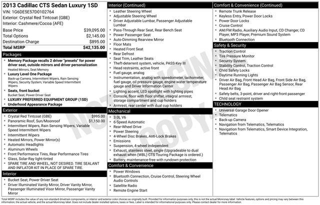 2013 Cadillac CTS Sedan Luxury Collection