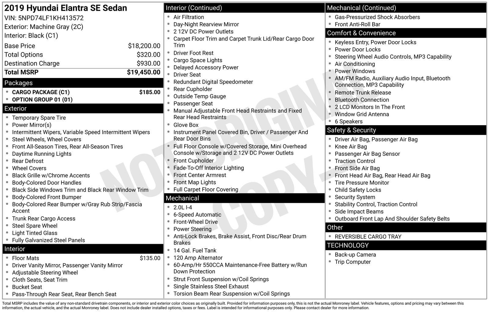 2019 Hyundai Elantra 2.0 SE A/T's photo