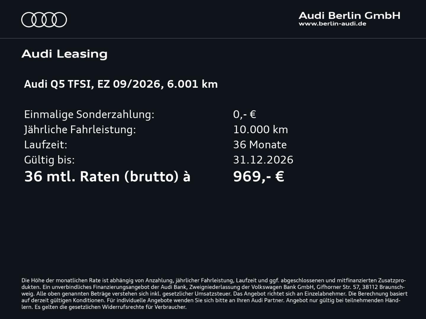Bild über Audi Q5 SUV TFSI quattro 150 kW S tronic - für weitere Informationen kontaktieren Sie den Audi Partner