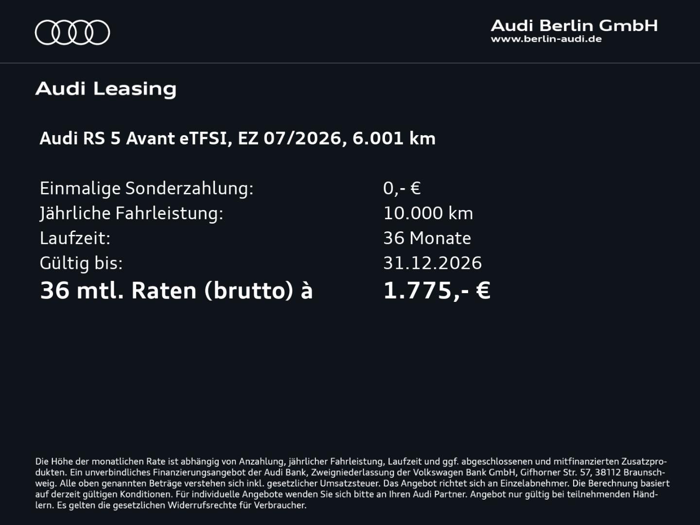 Bild über Audi RS 5 Avant TFSI quattro 470 kW tiptronic - für weitere Informationen kontaktieren Sie den Audi Partner