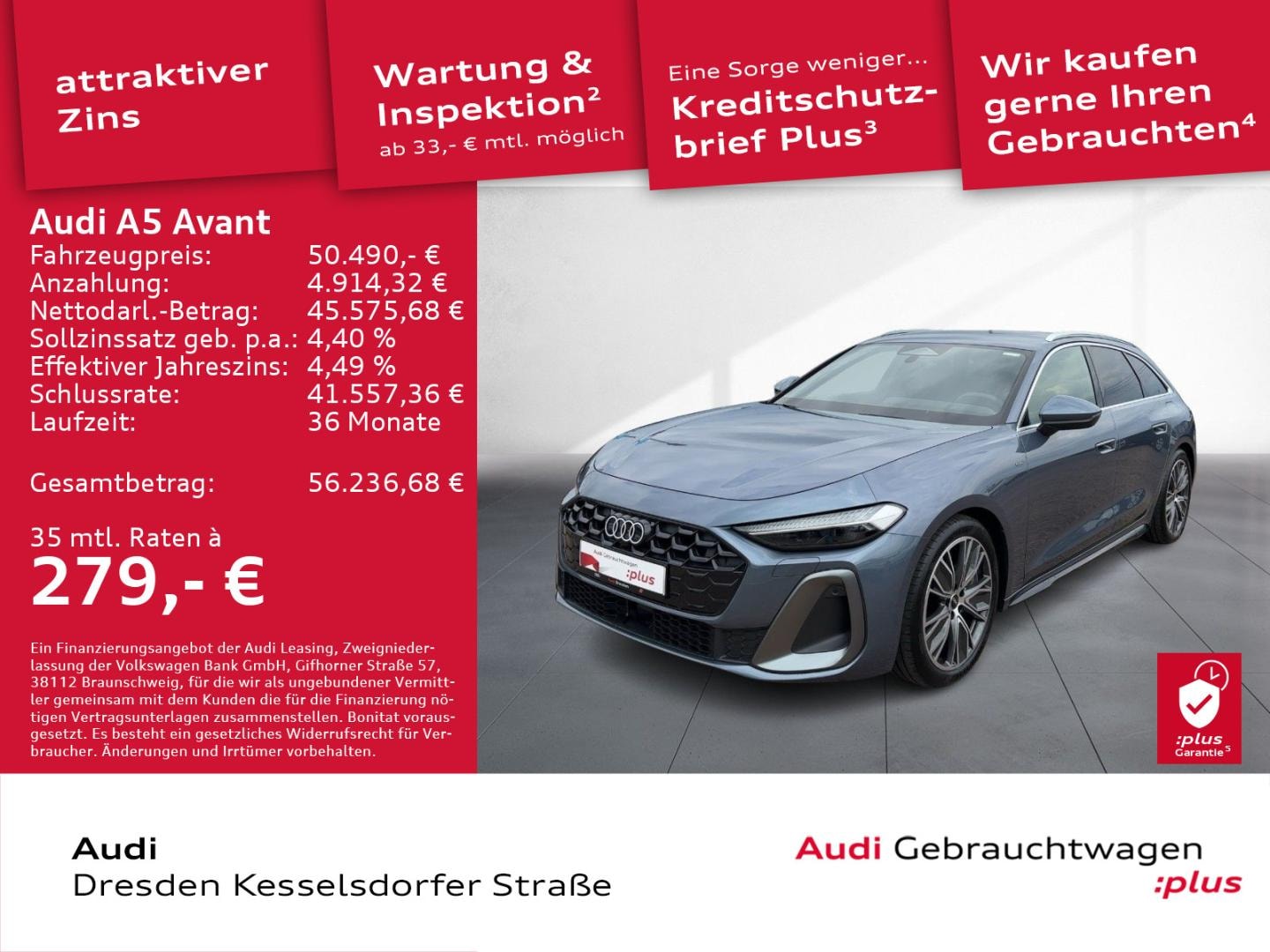Bild über Audi A5 Avant e-hybrid e-hybrid quattro 220 kW S tronic - für weitere Informationen kontaktieren Sie den Audi Partner
