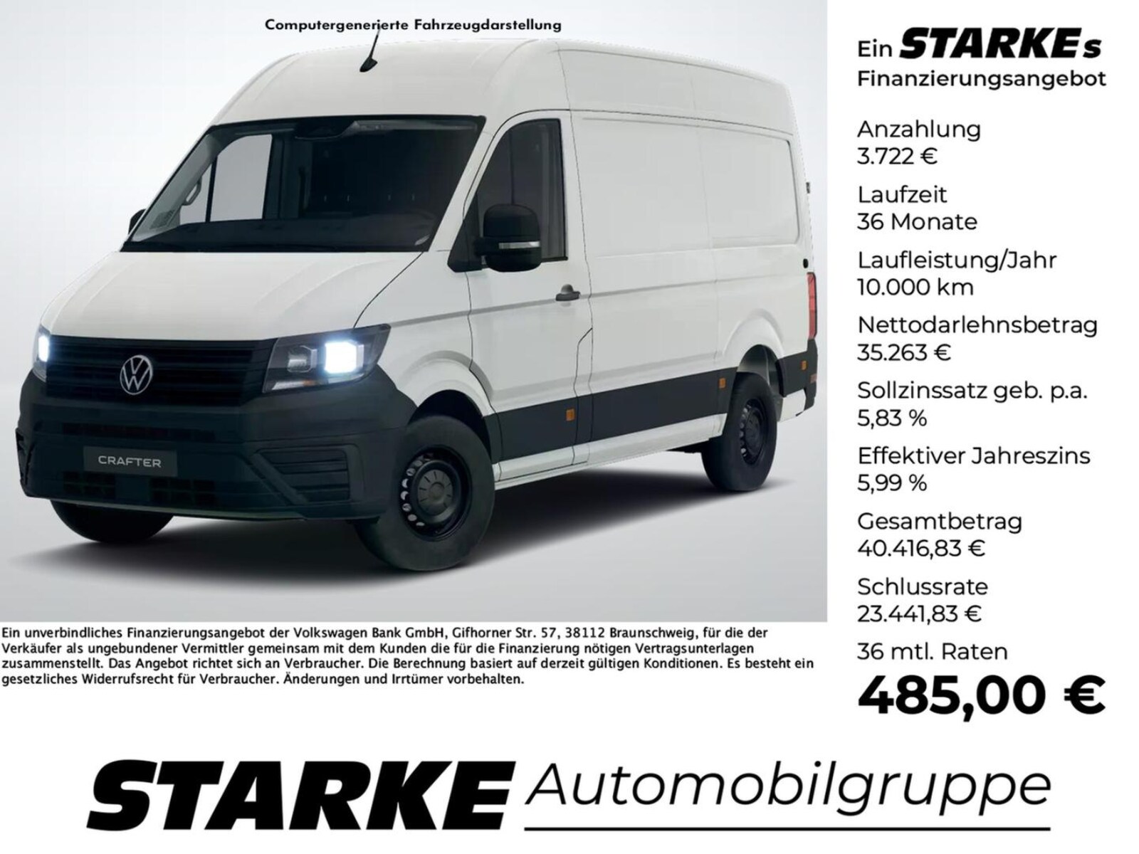 Volkswagen Crafter Kasten mittlerer Radstand