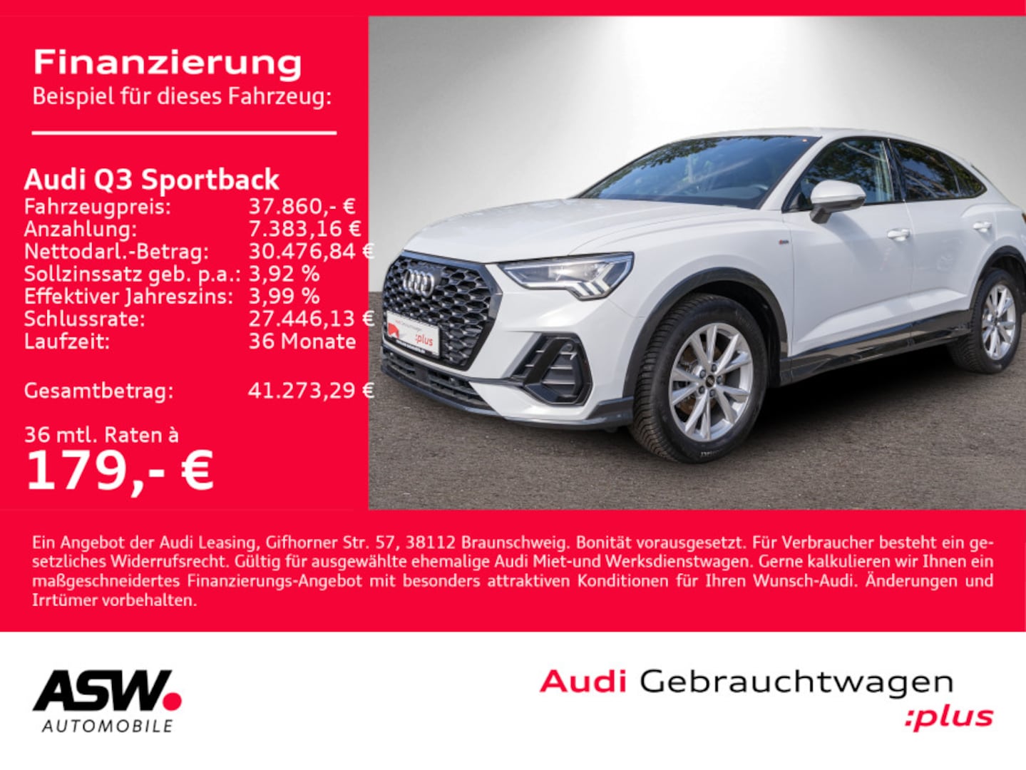 Bild über Audi Q3 Sportback S line 35 TDI S tronic - für weitere Informationen kontaktieren Sie den Audi Partner