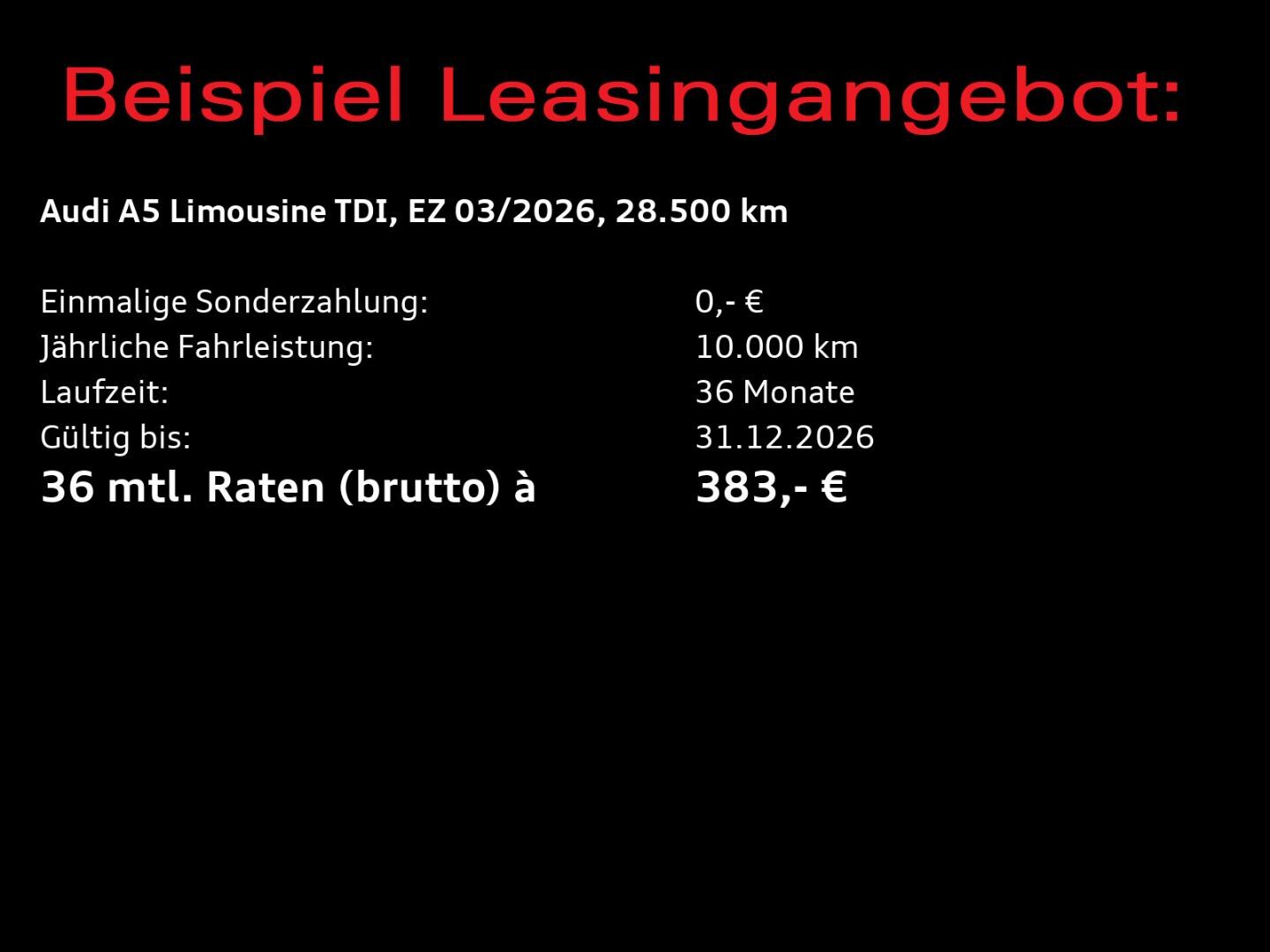 Bild über Audi A5 Limousine TDI 150 kW S tronic - für weitere Informationen kontaktieren Sie den Audi Partner