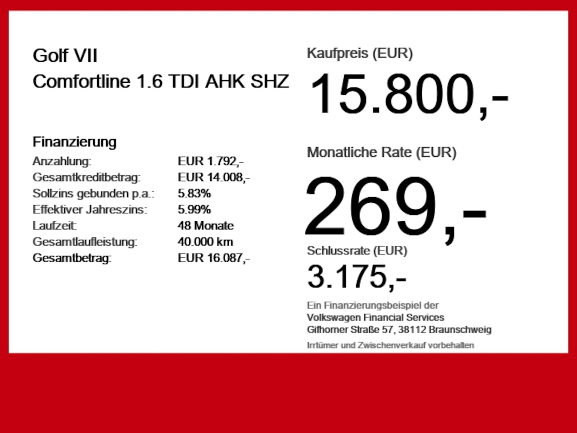 Volkswagen Golf Comfortline