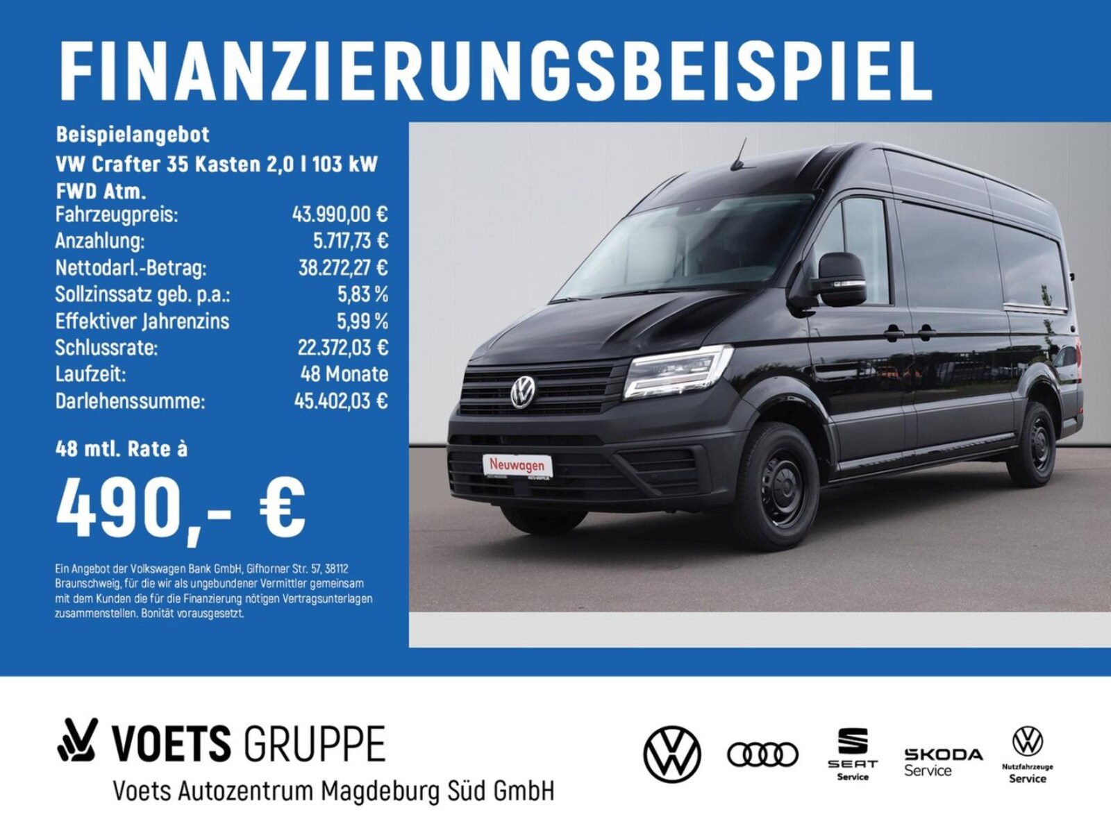 Volkswagen Crafter Kasten mittlerer Radstand