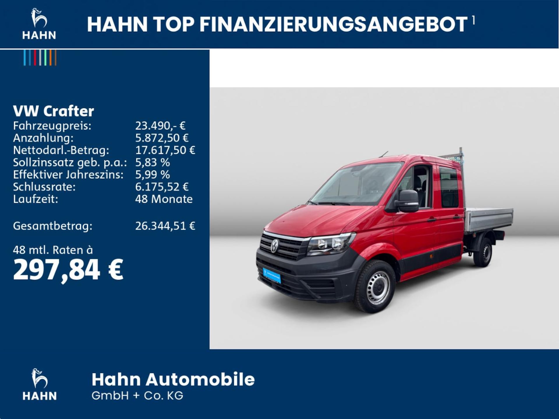 Volkswagen Crafter Doppelkabine mittlerer Radstand