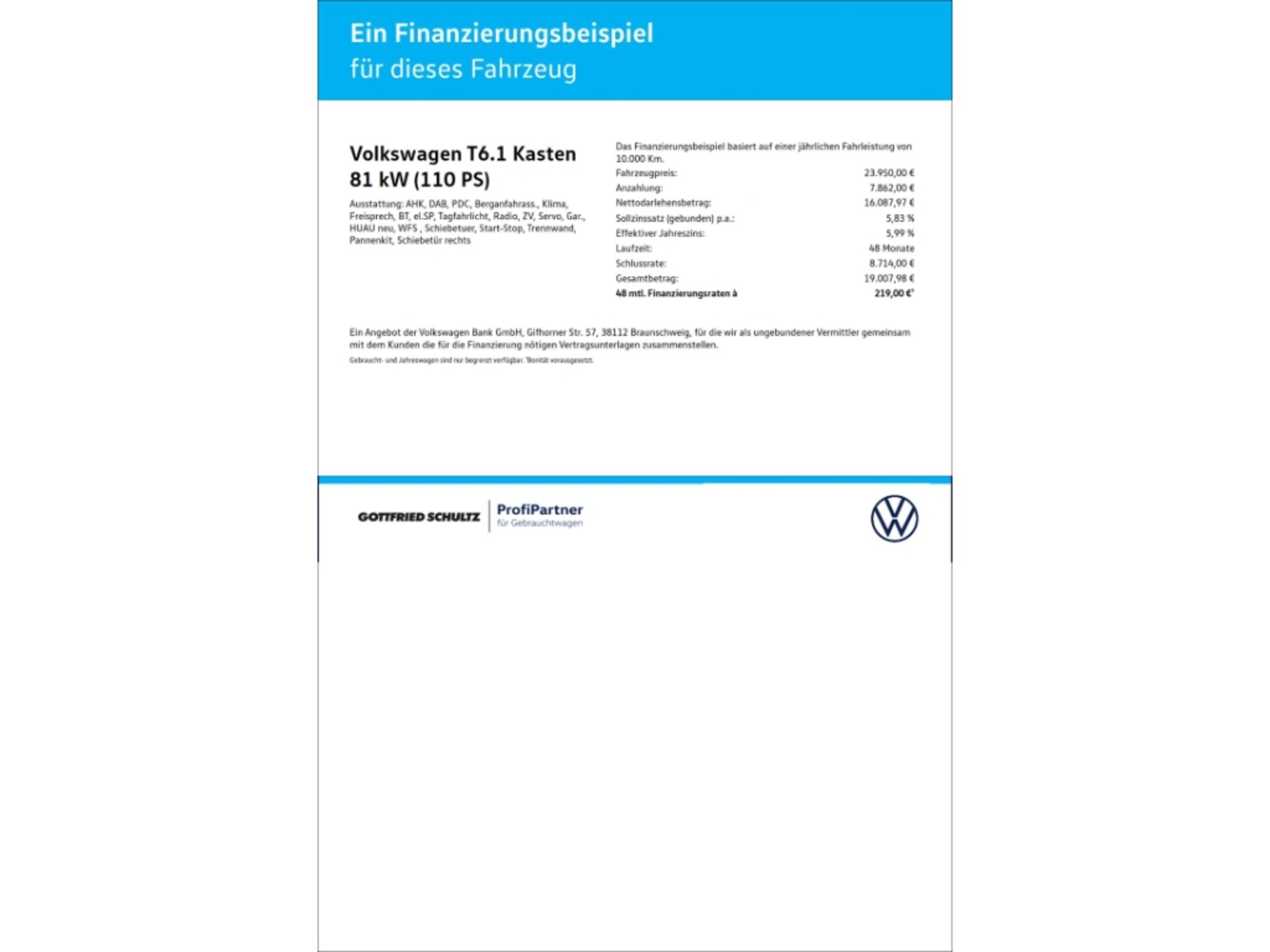 Volkswagen T6.1 Transporter Kasten kurzer Radstand EcoProfi