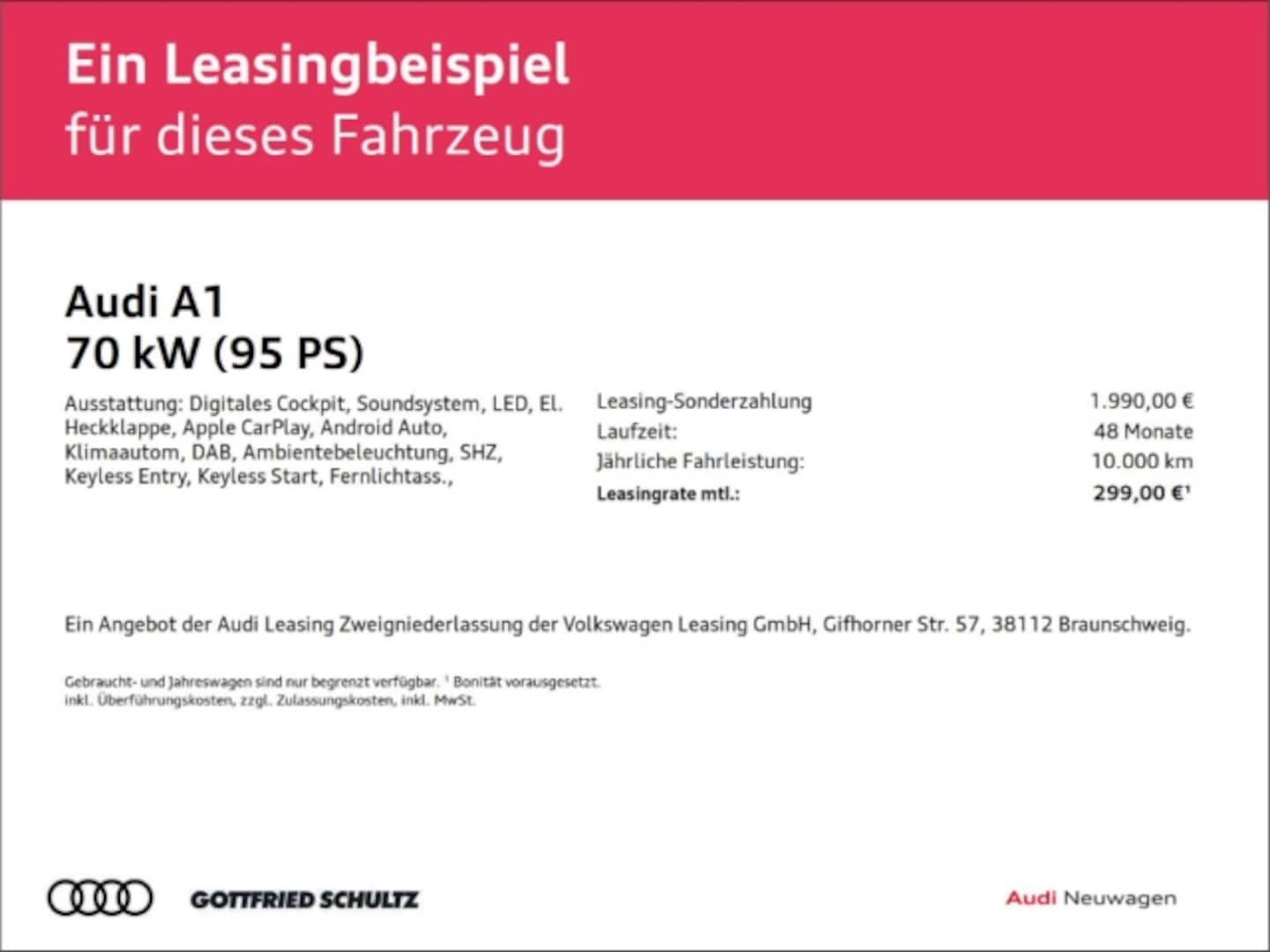 Bild über Audi A1 Sportback advanced 25 TFSI Schaltgetriebe - für weitere Informationen kontaktieren Sie den Audi Partner