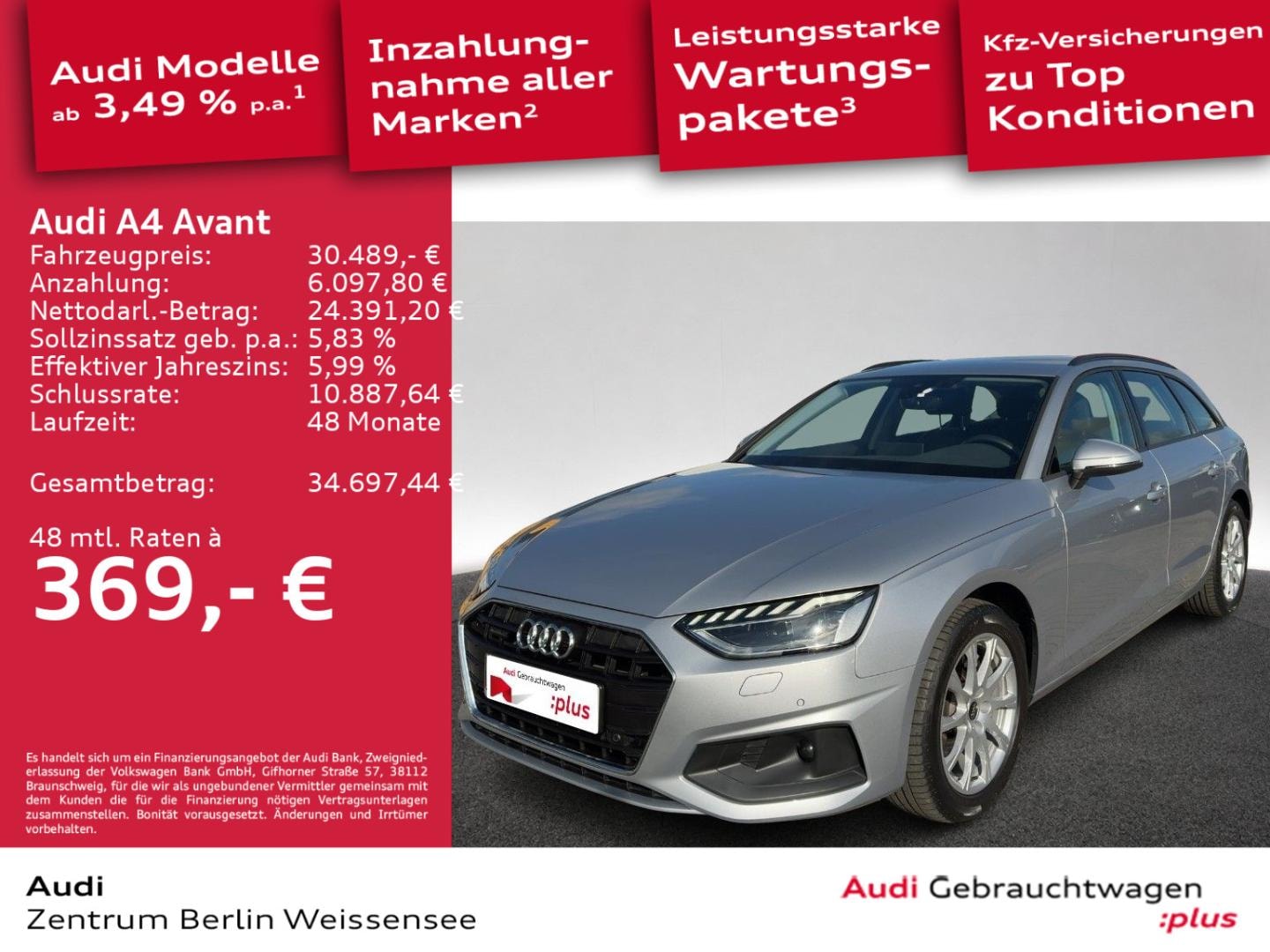 Bild über Audi A4 Avant 40 TDI quattro S tronic - für weitere Informationen kontaktieren Sie den Audi Partner