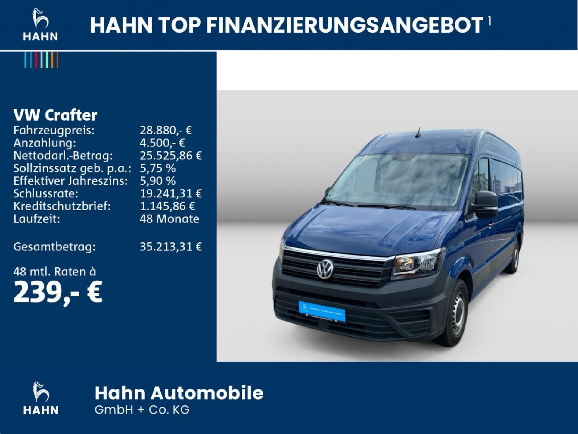 Volkswagen Crafter Kasten mittlerer Radstand