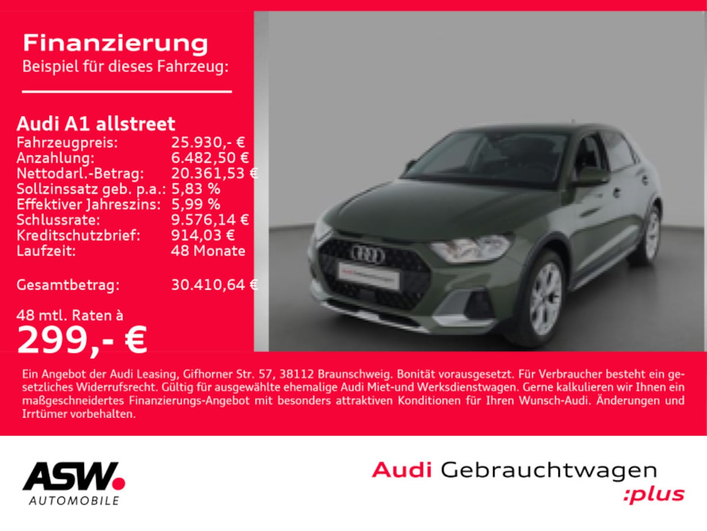 Bild über Audi A1 allstreet 30 TFSI S tronic - für weitere Informationen kontaktieren Sie den Audi Partner