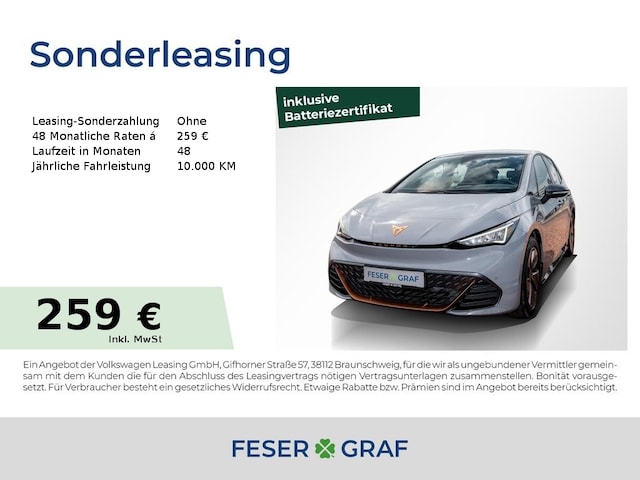 CUPRA Born 150kW (204PS) 62kWh LED/PDC/FullLink (DKT5017706)