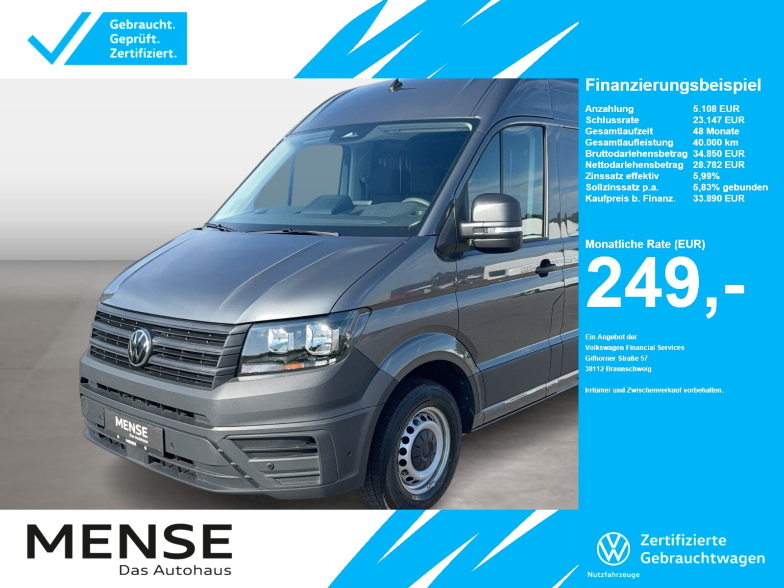 Volkswagen Crafter Kasten mittlerer Radstand