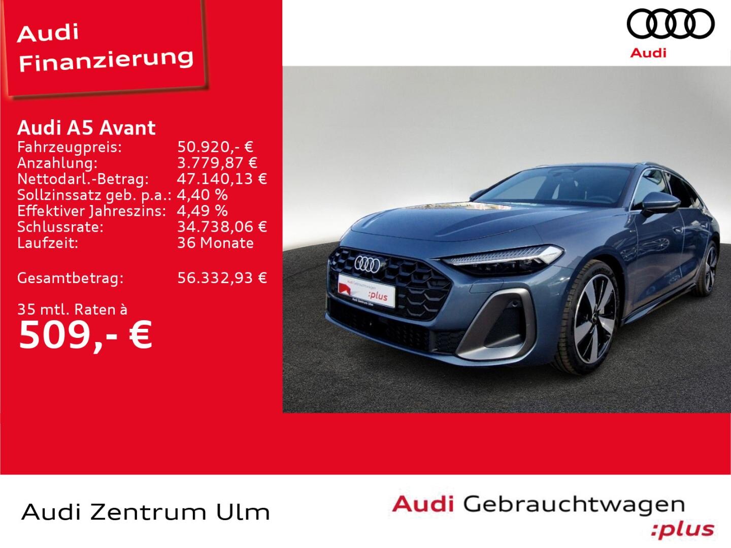 Bild über Audi A5 Avant e-hybrid e-hybrid quattro 220 kW S tronic - für weitere Informationen kontaktieren Sie den Audi Partner