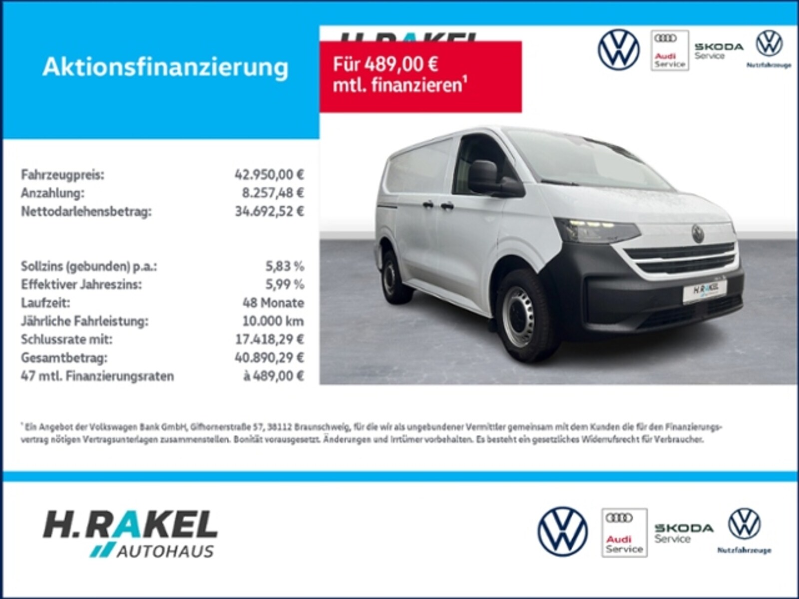 Volkswagen Transporter Kasten kurzer Radstand