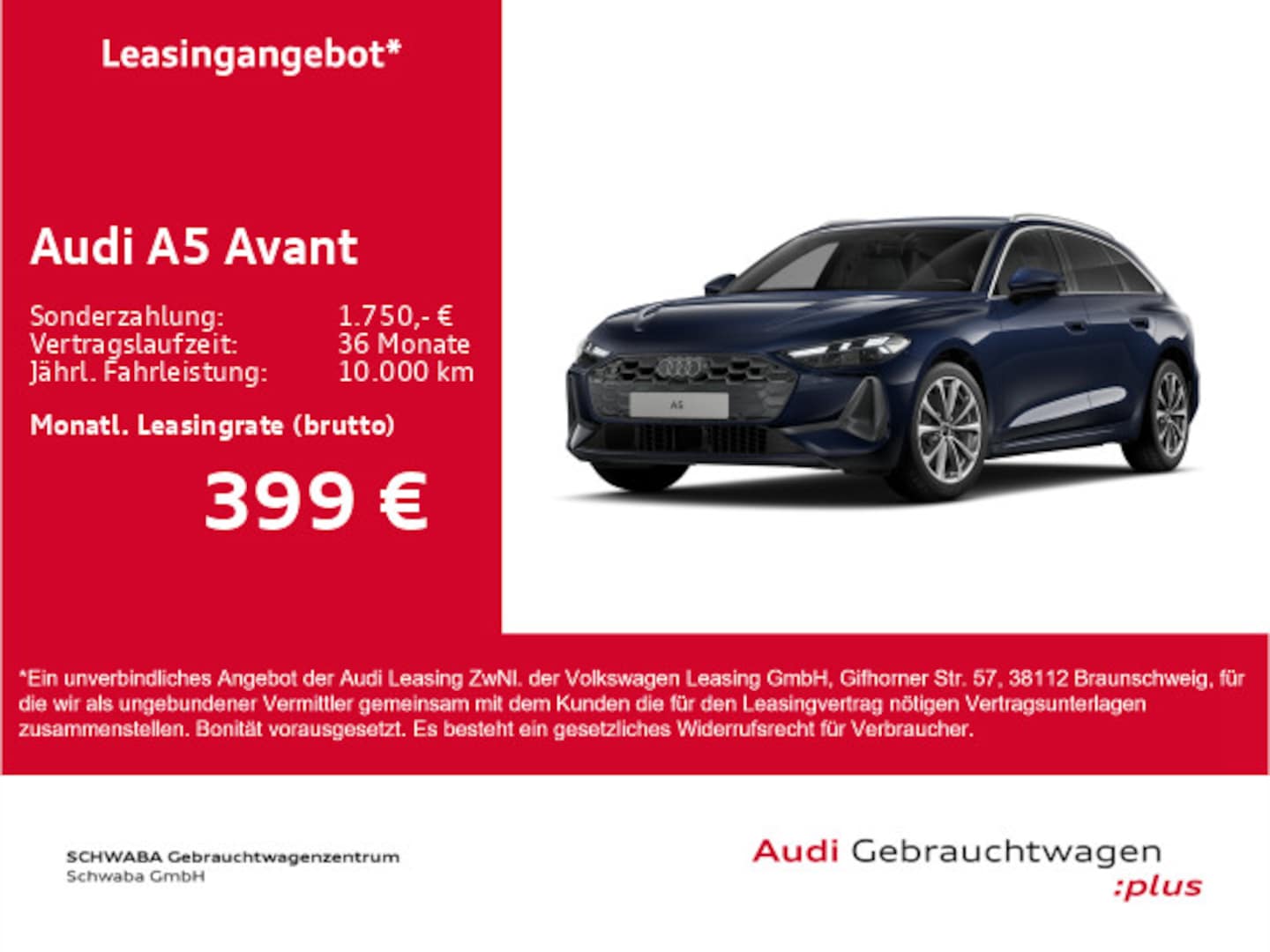Bild über Audi A5 Avant TFSI 150 kW S tronic - für weitere Informationen kontaktieren Sie den Audi Partner