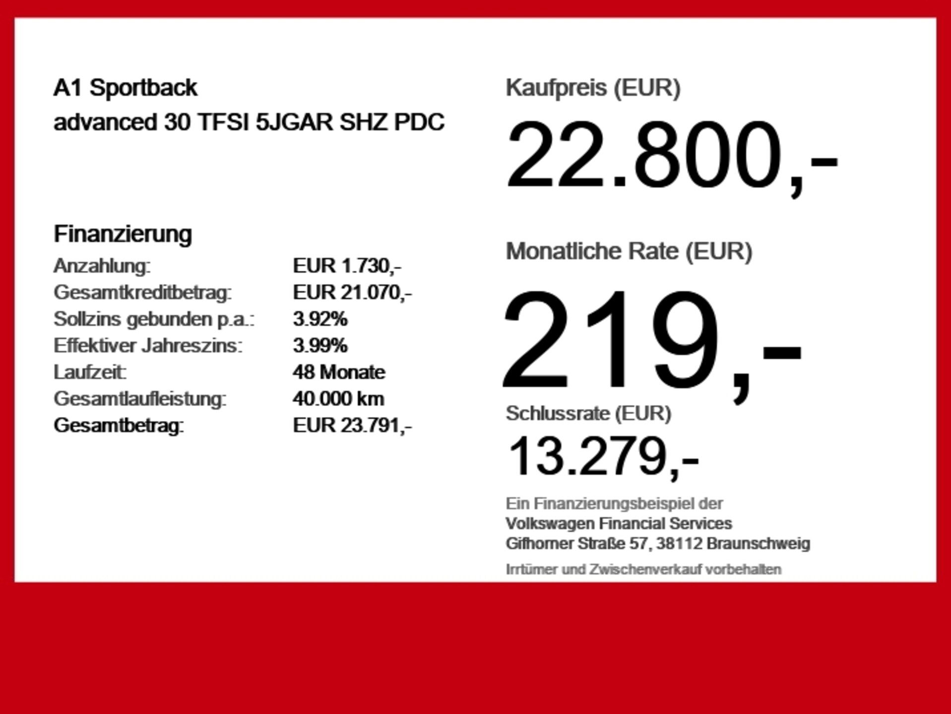 Audi A1 Sportback Advanced