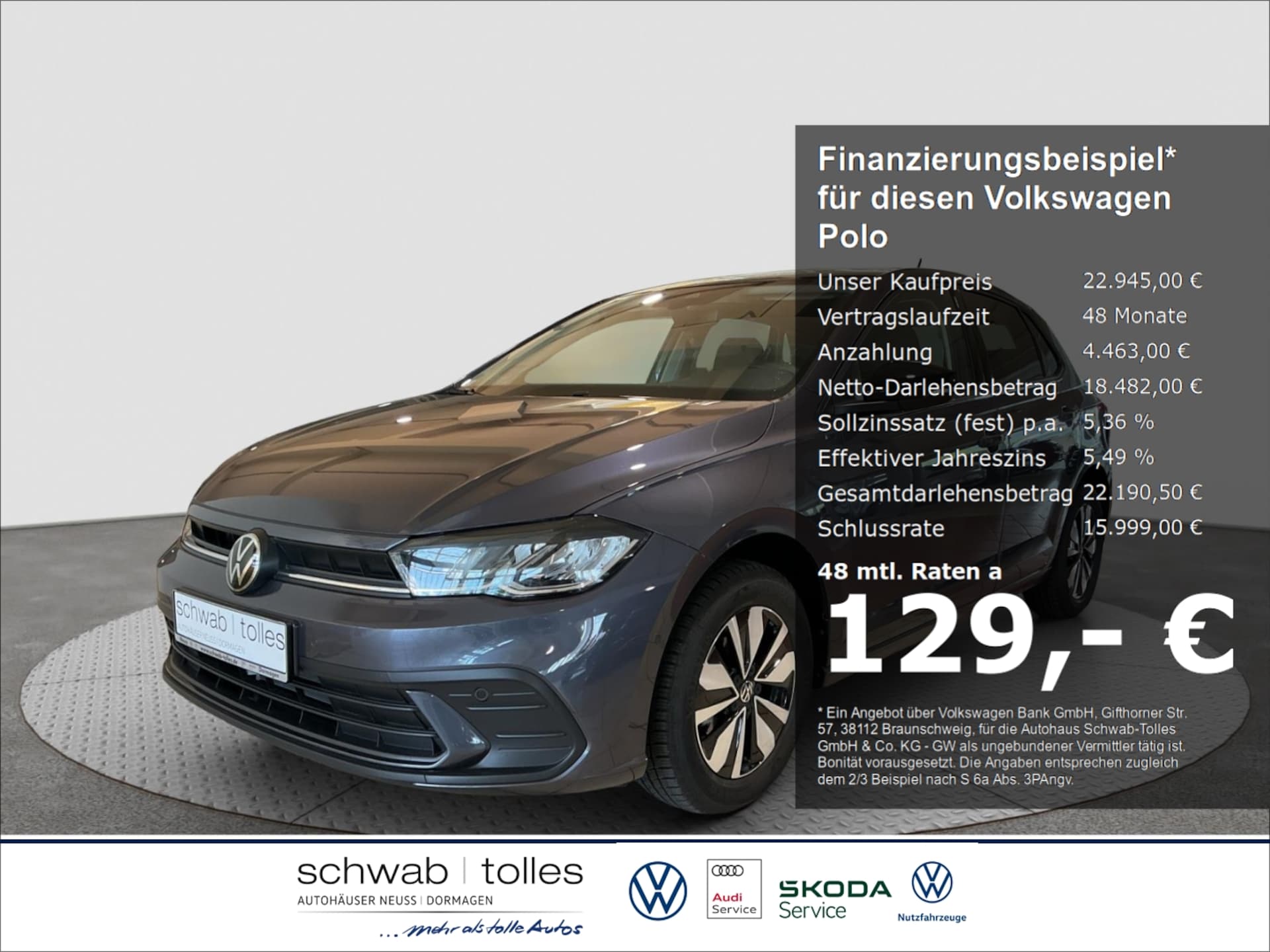 Volkswagen Polo 2026 — 1.0 TSI 7-DSG Goal ACC AppConnect Rückfahr SideAssist