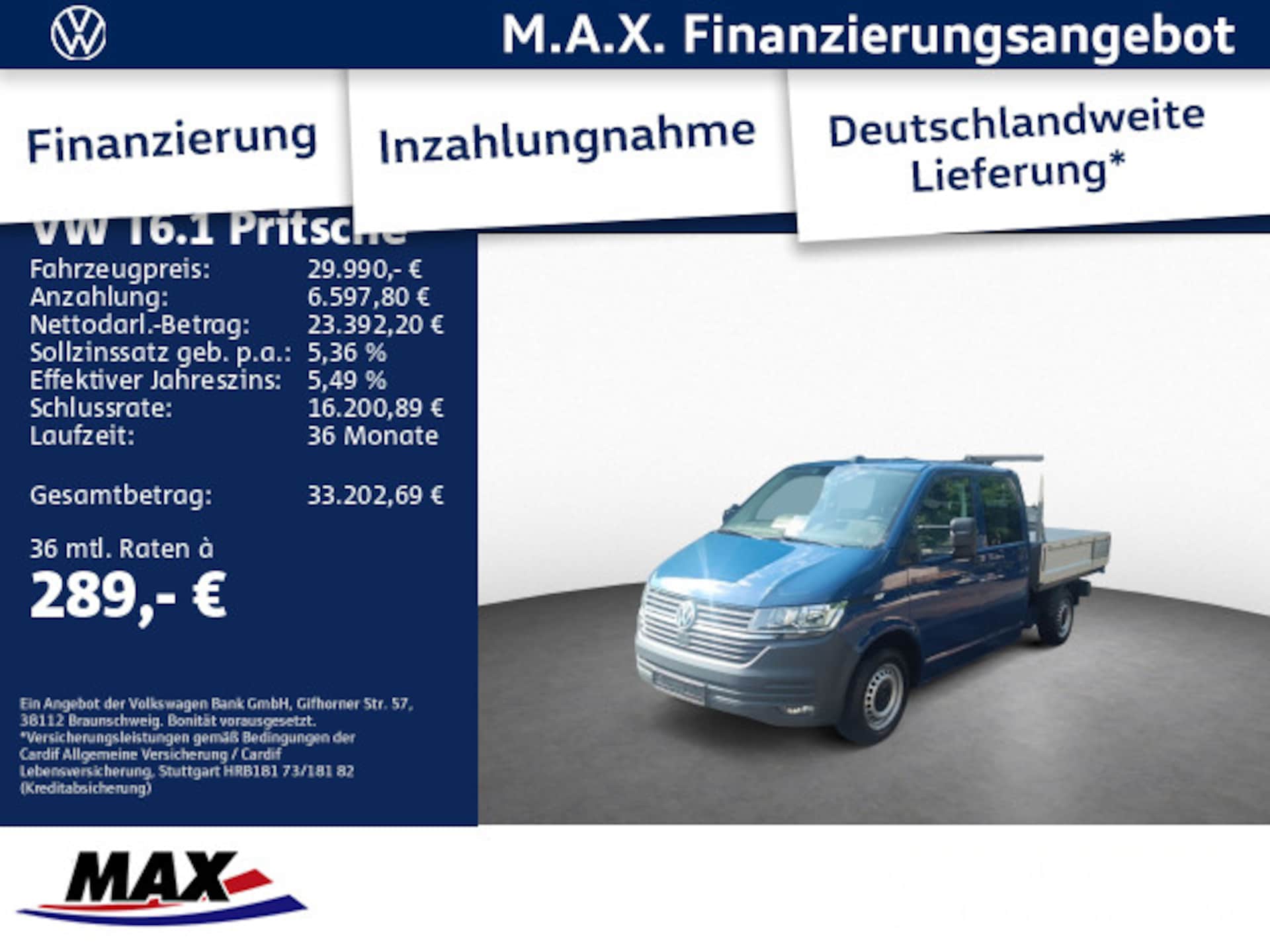 Volkswagen T6.1 Transporter Pritschenwagen Doppelkabine