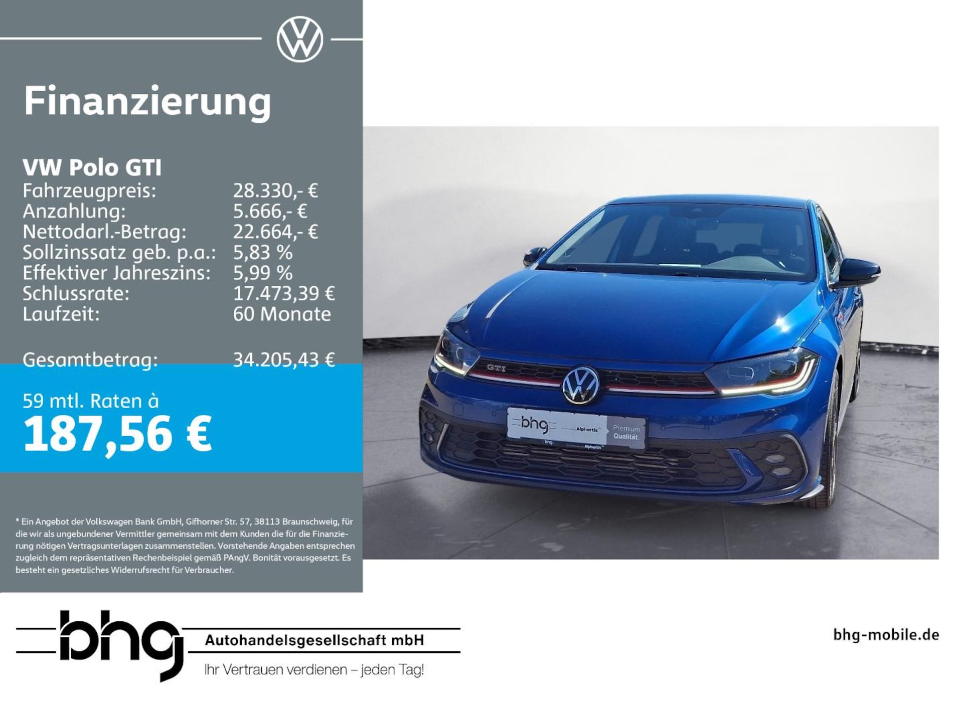 Volkswagen Polo 2023 — Polo GTI 2.0 TSI DSG *PANO*LED*NAVI*