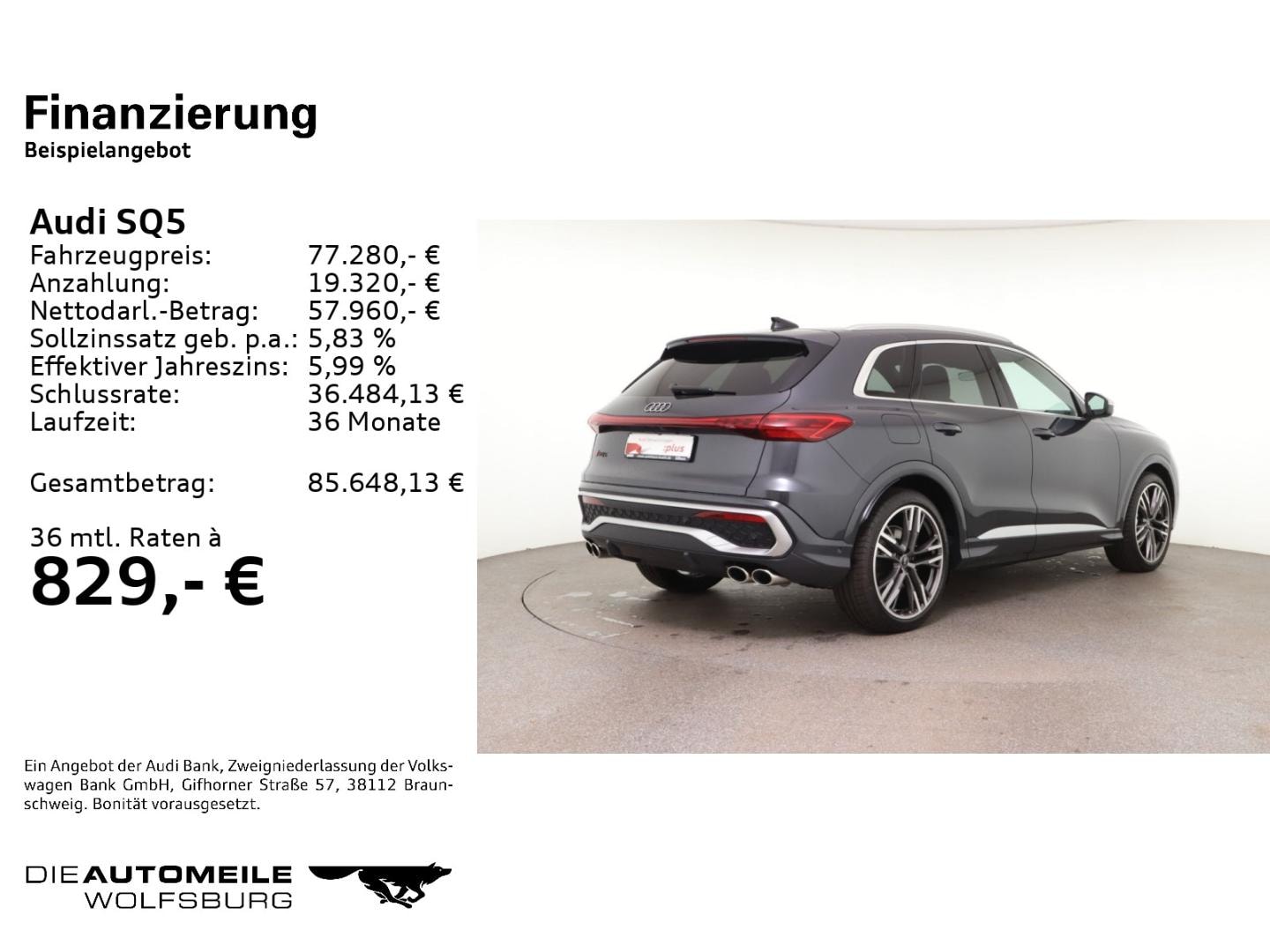 Bild über Audi SQ5 SUV TFSI 270 kW S tronic - für weitere Informationen kontaktieren Sie den Audi Partner