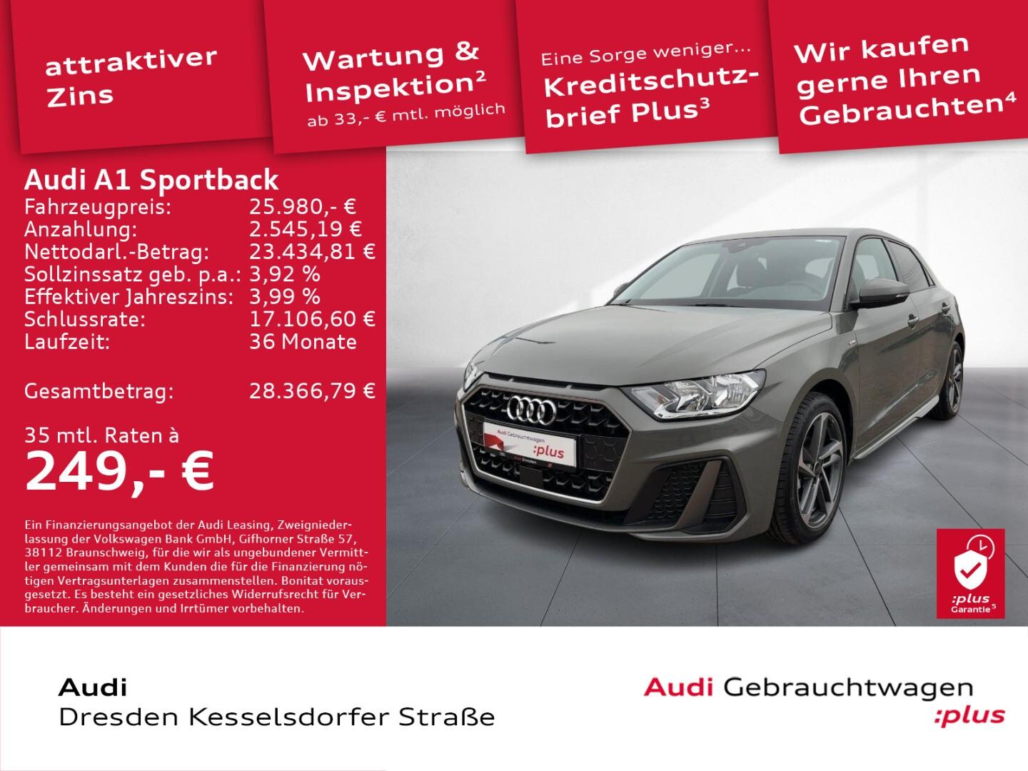 Bild über Audi A1 Sportback S line 25 TFSI S tronic - für weitere Informationen kontaktieren Sie den Audi Partner