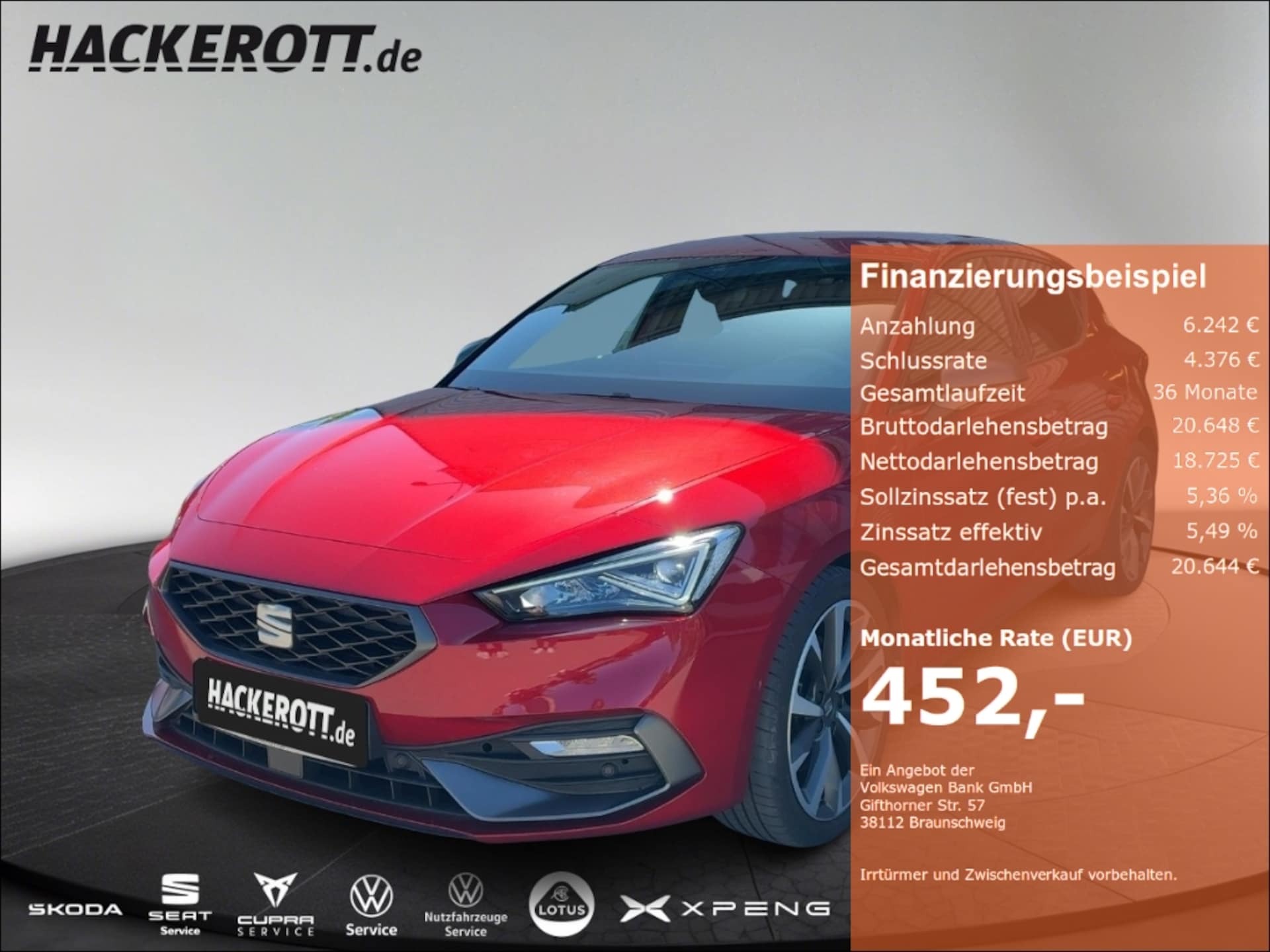 Seat Leon 2020 — FR 1.5 eTSI DSG Parklenka. Navi ACC Klimaa.
