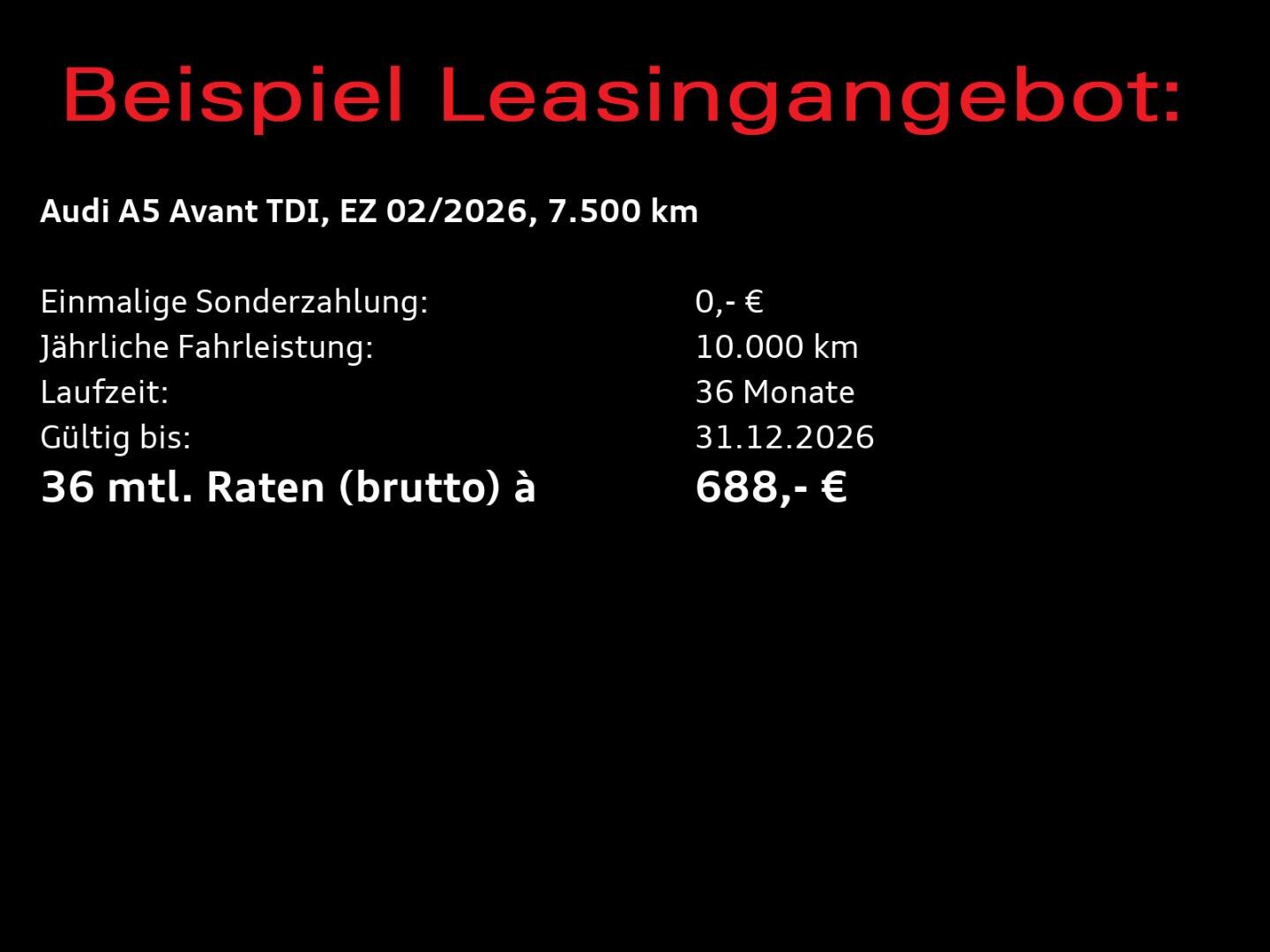 Bild über Audi A5 Avant TDI 150 kW S tronic - für weitere Informationen kontaktieren Sie den Audi Partner
