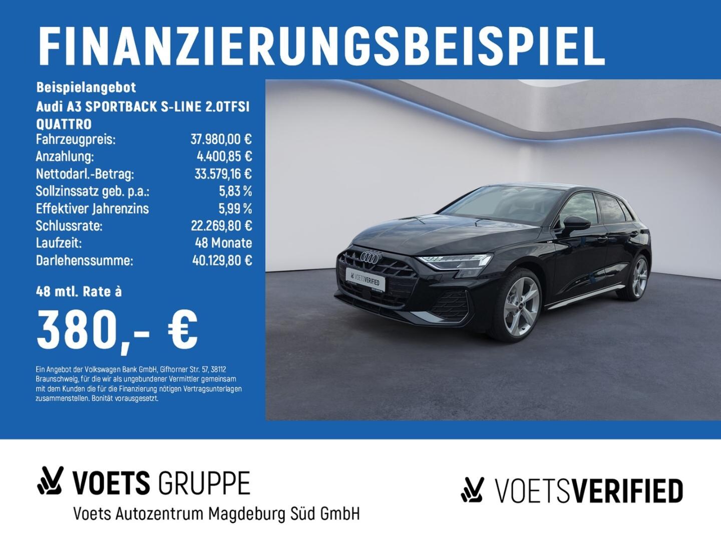 Bild über Audi A3 Sportback TFSI quattro S tronic - für weitere Informationen kontaktieren Sie den Audi Partner