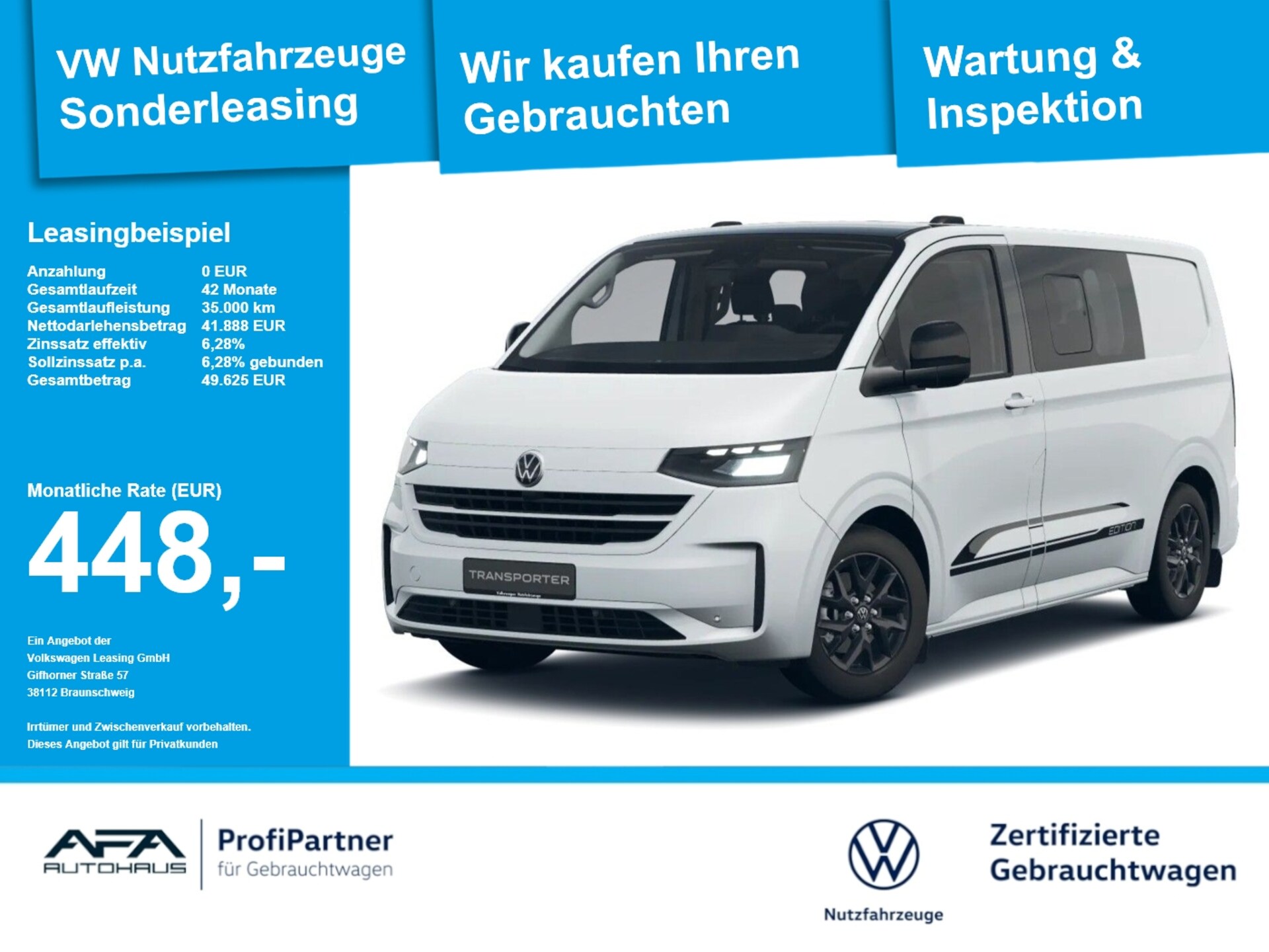 Volkswagen Transporter Pritschenwagen Doppelkabine