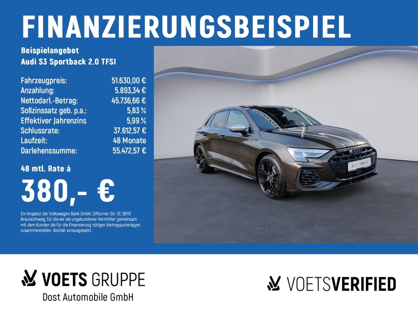 Bild über Audi S3 Sportback TFSI quattro S tronic - für weitere Informationen kontaktieren Sie den Audi Partner
