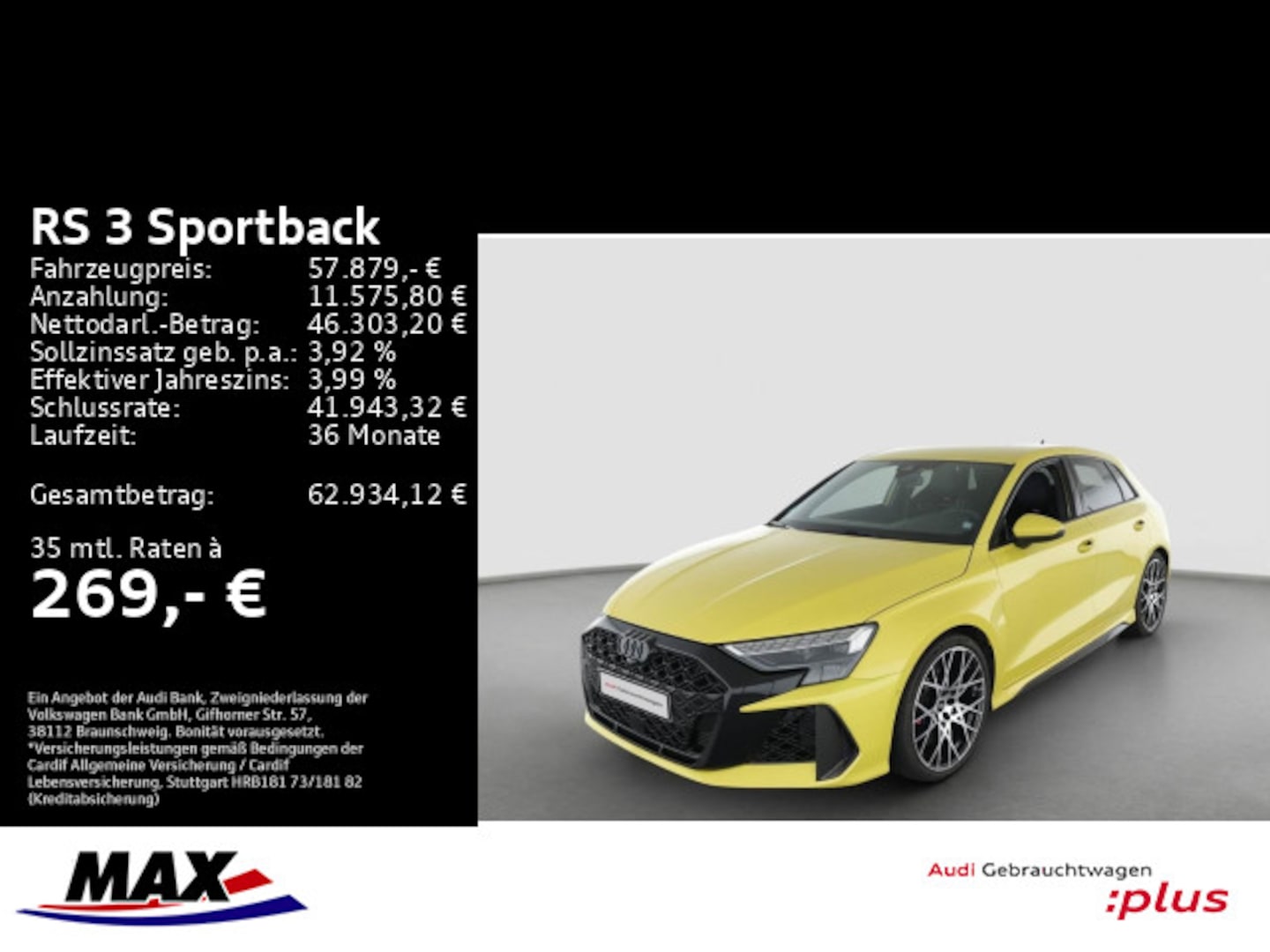 Bild über Audi RS 3 Sportback TFSI quattro S tronic - für weitere Informationen kontaktieren Sie den Audi Partner