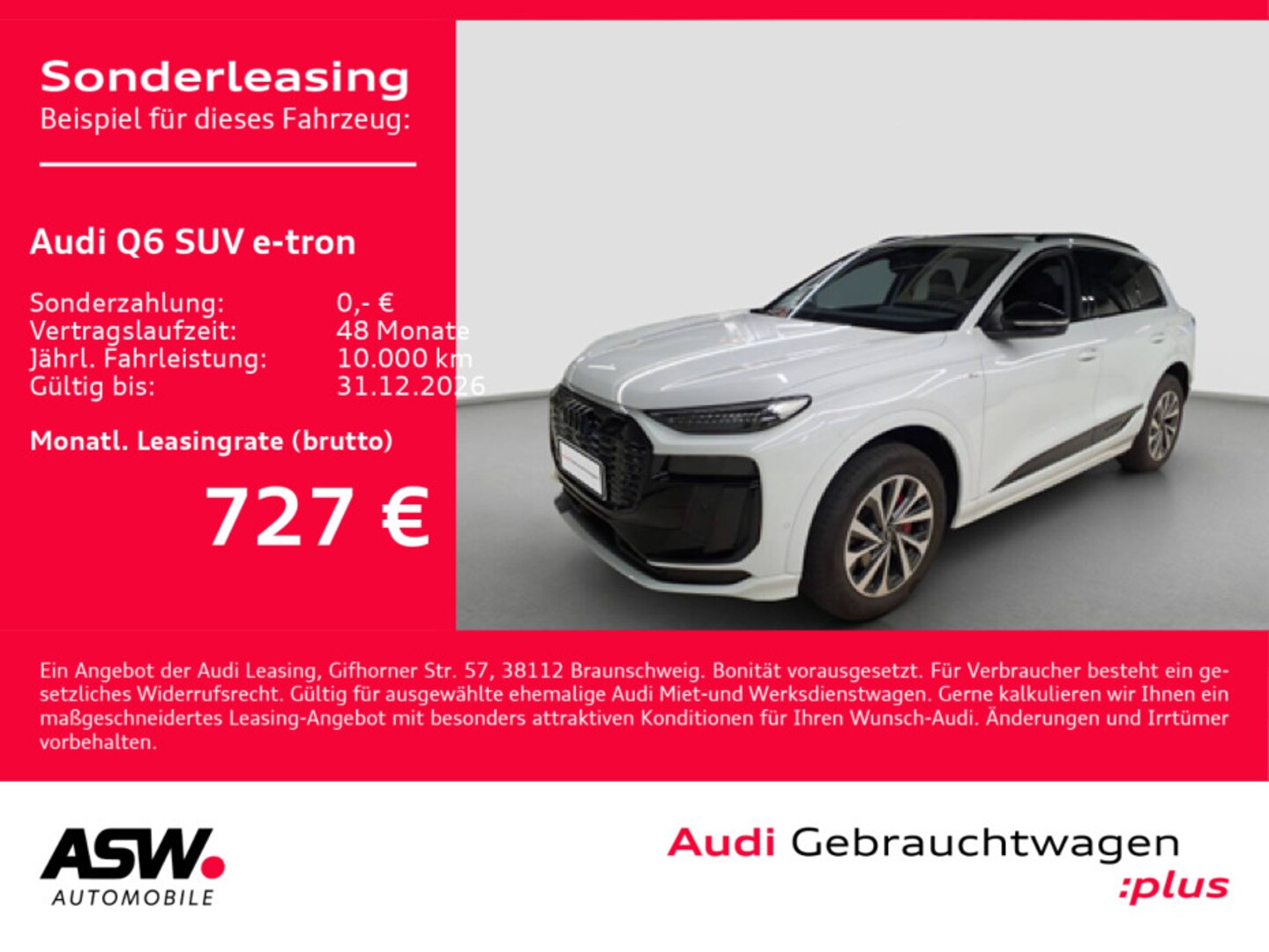 Bild über Audi Q6 SUV e-tron S line business e-tron performance 225 kW - für weitere Informationen kontaktieren Sie den Audi Partner