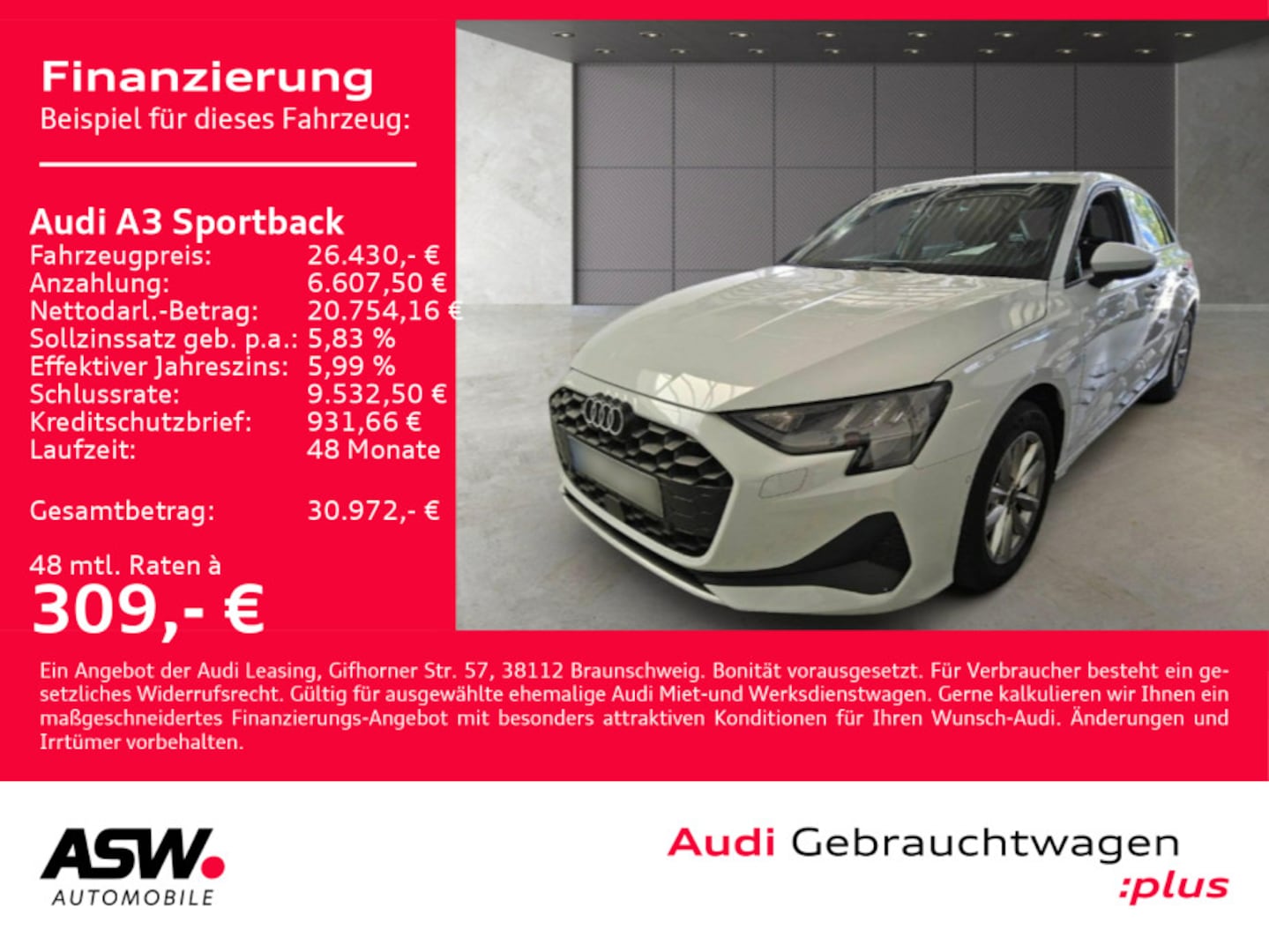 Bild über Audi A3 Sportback 35 TDI S tronic - für weitere Informationen kontaktieren Sie den Audi Partner