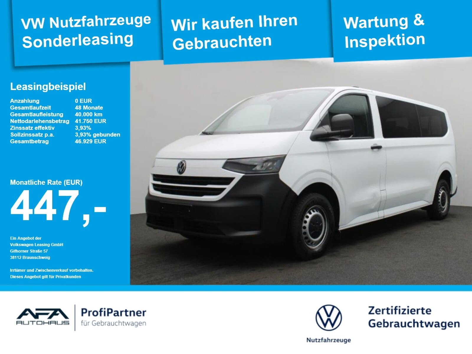 Volkswagen Transporter Kombi langer Radstand