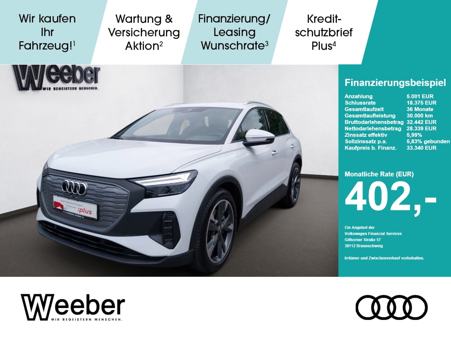 Bild über Audi Q4 e-tron 45 e-tron quattro - für weitere Informationen kontaktieren Sie den Audi Partner