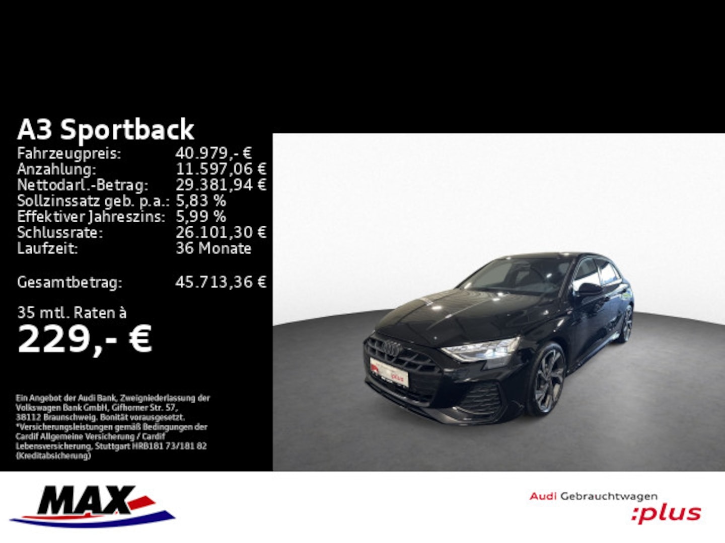 Bild über Audi A3 Sportback TFSI quattro S tronic - für weitere Informationen kontaktieren Sie den Audi Partner