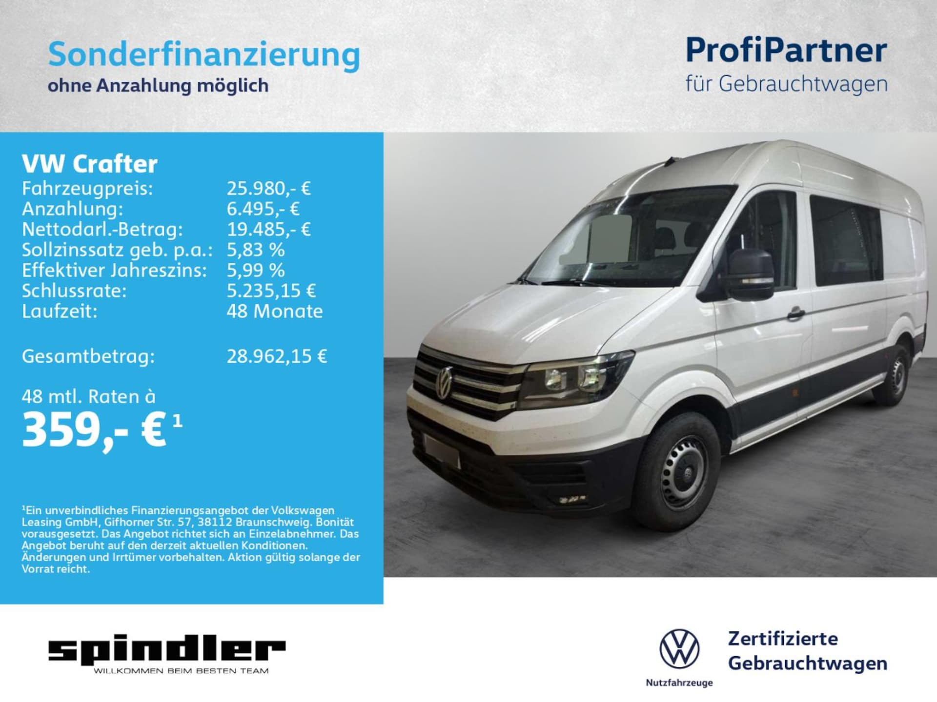 Volkswagen Crafter Kasten mittlerer Radstand