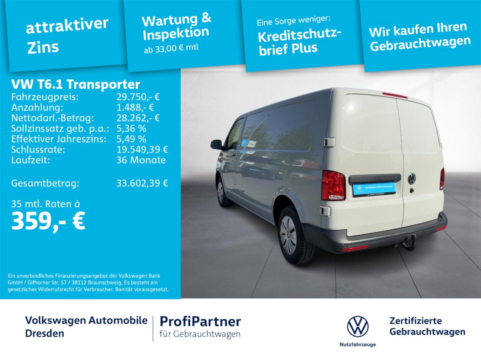 Volkswagen T6.1 Transporter Kasten langer Radstand