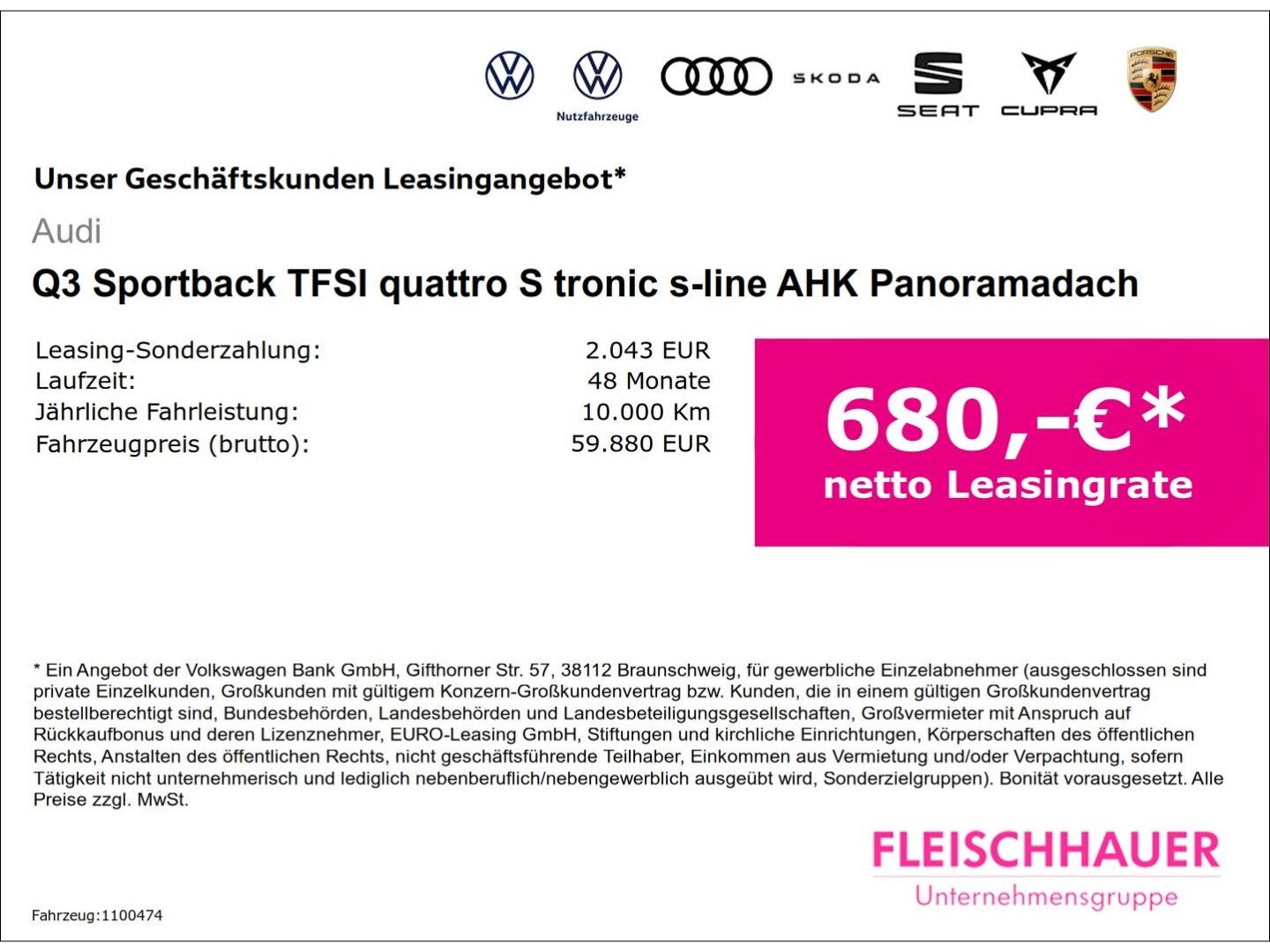 Bild über Audi Q3 Sportback TFSI quattro 150 kW S tronic - für weitere Informationen kontaktieren Sie den Audi Partner