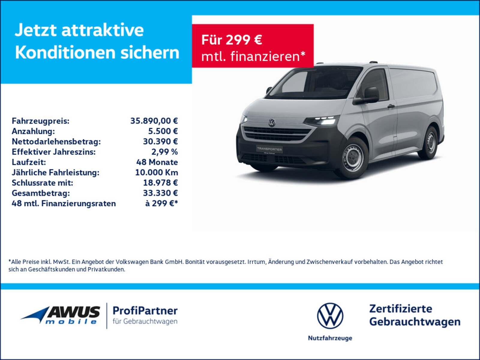 Volkswagen Transporter Kasten kurzer Radstand
